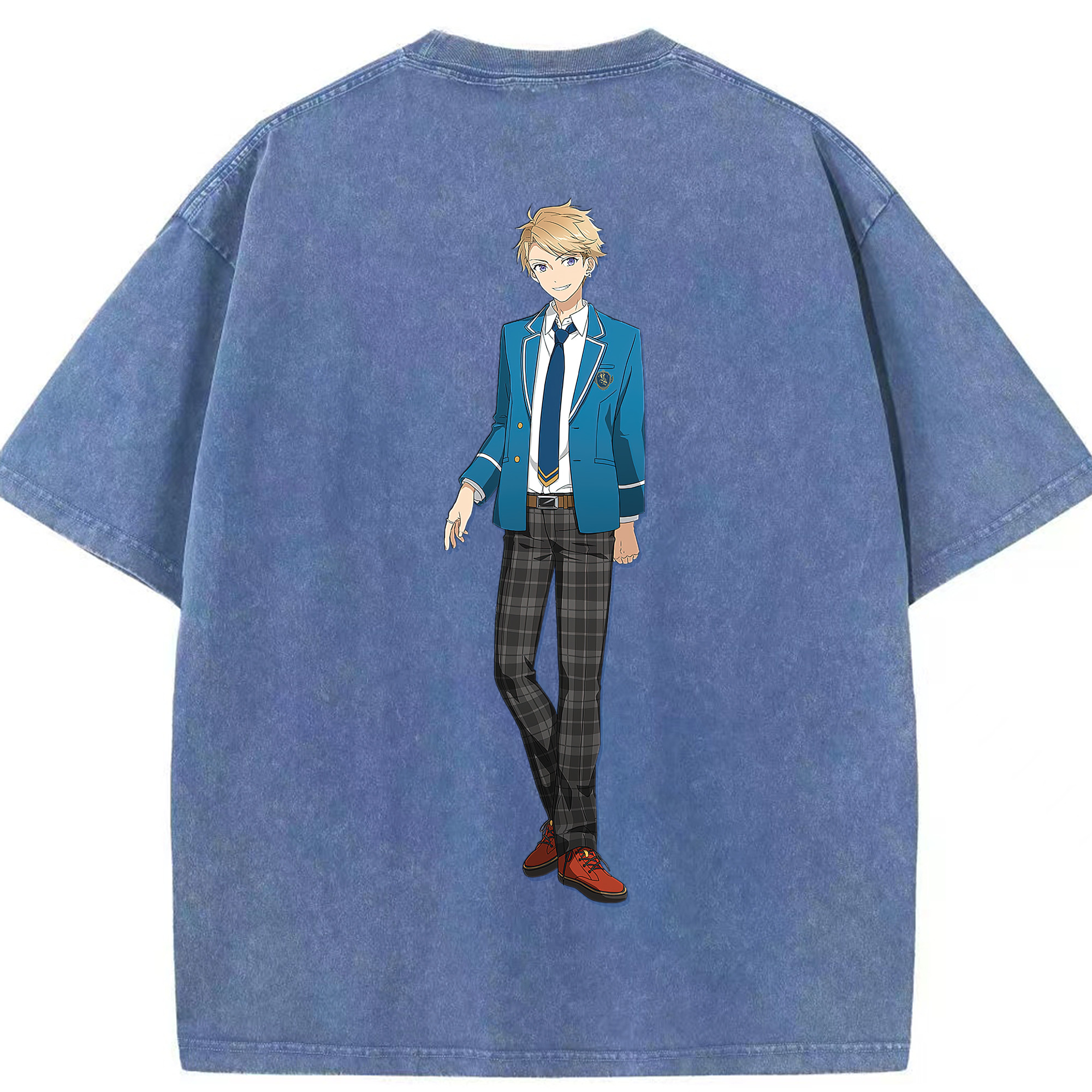 （画像用） あんさんぶるスターズ! Ensemble Stars 綿100% ヴィンテージ風 半袖Tシャツ（背面プリント）