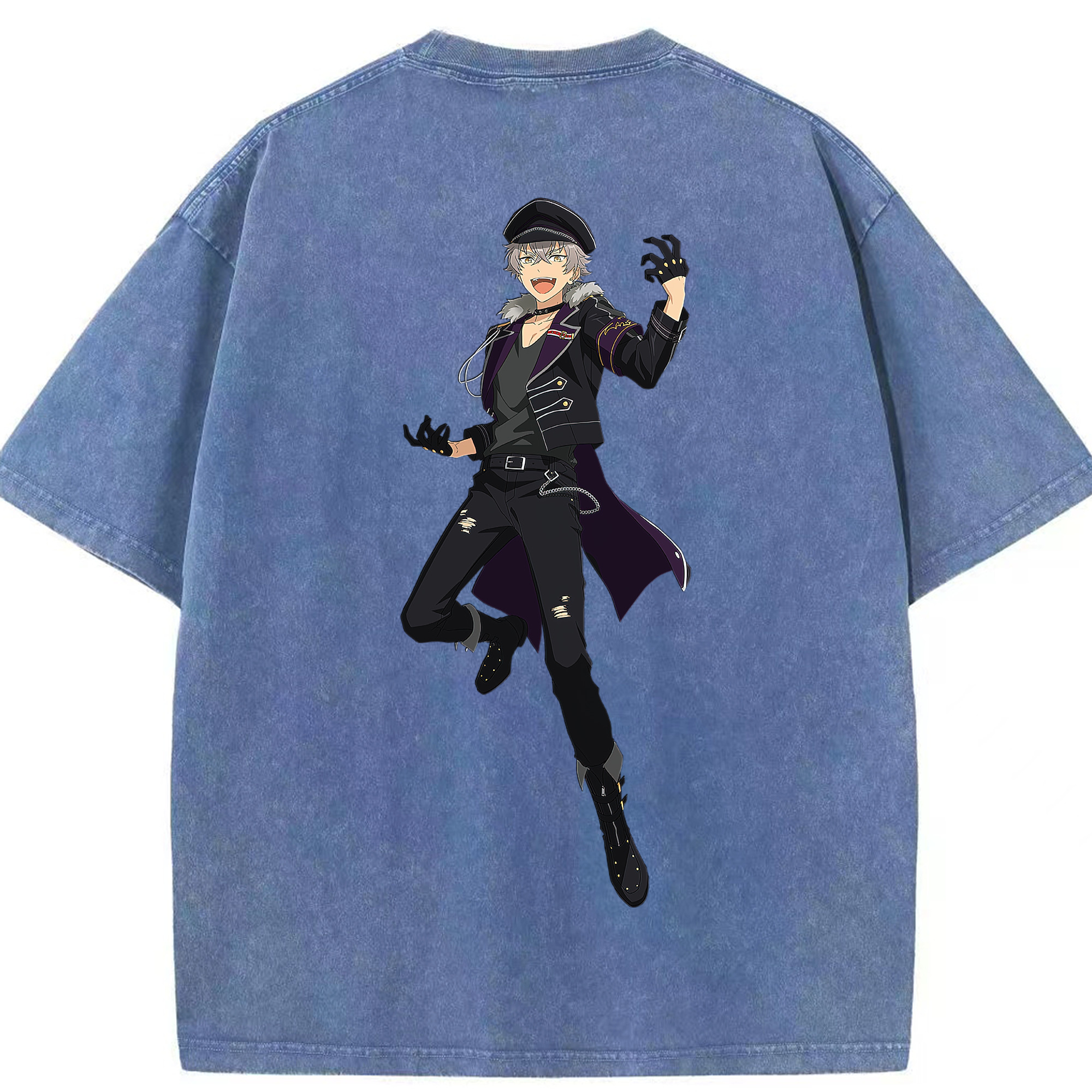 （画像用） あんさんぶるスターズ! Ensemble Stars 綿100% ヴィンテージ風 半袖Tシャツ（背面プリント）
