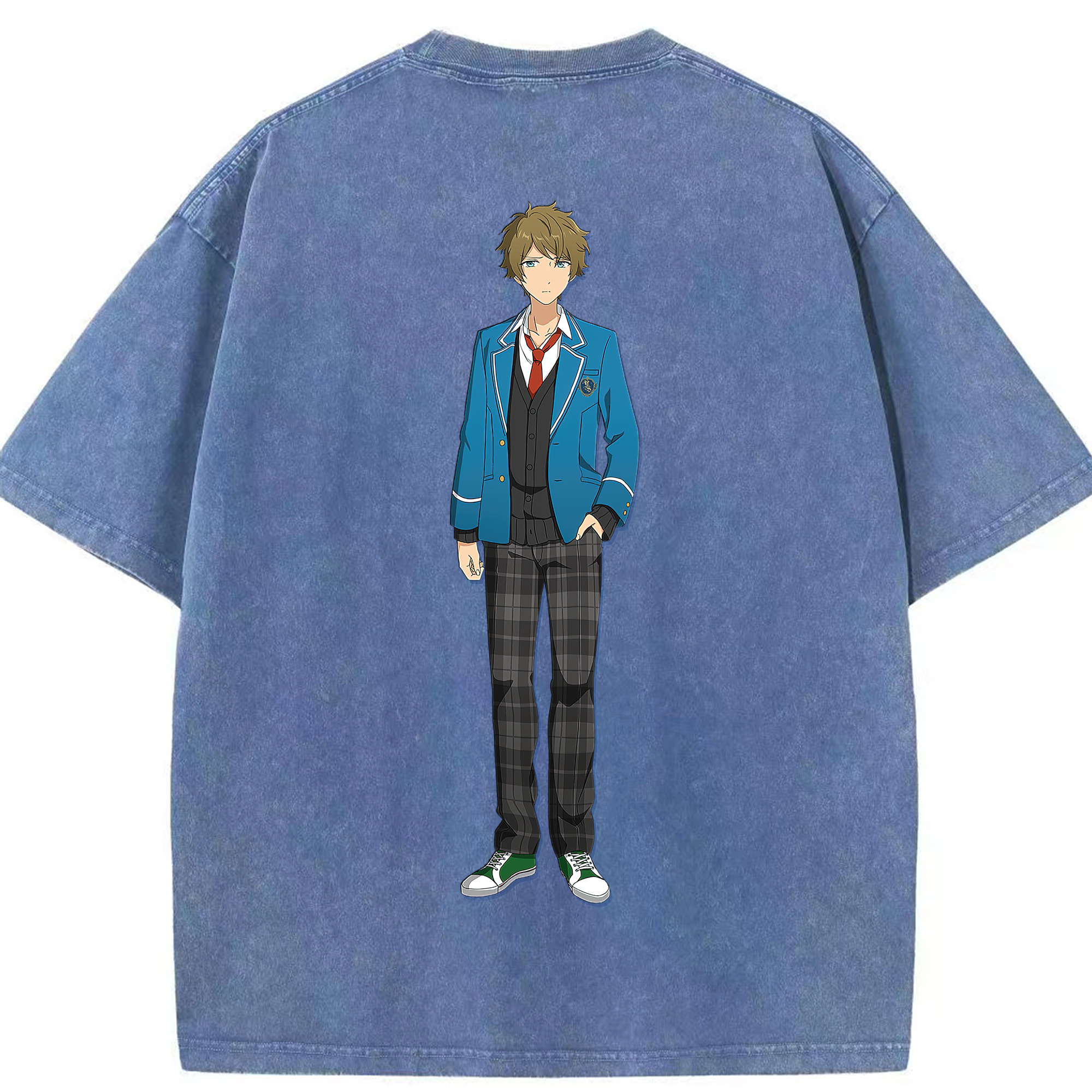 （画像用） あんさんぶるスターズ! Ensemble Stars 綿100% ヴィンテージ風 半袖Tシャツ（背面プリント）