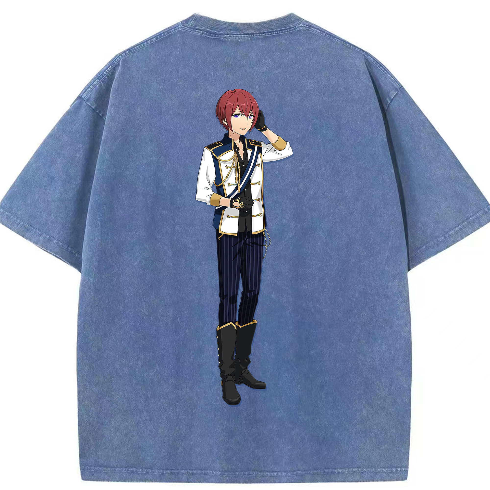 （画像用） あんさんぶるスターズ! Ensemble Stars 綿100% ヴィンテージ風 半袖Tシャツ（背面プリント）