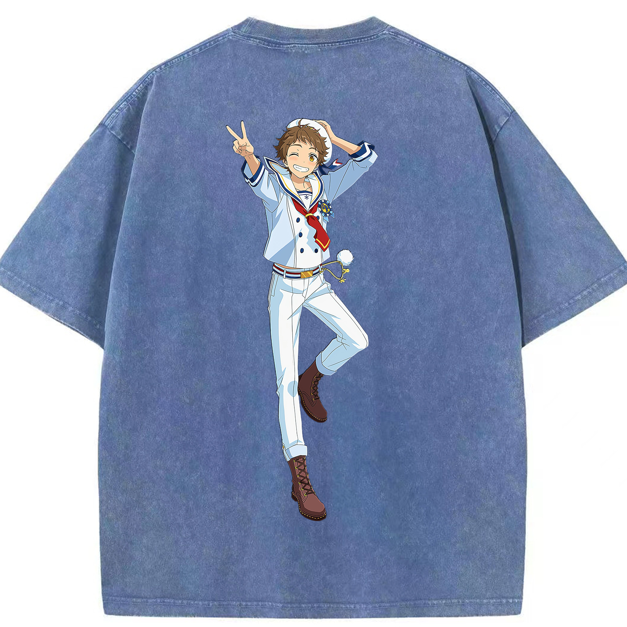（画像用） あんさんぶるスターズ! Ensemble Stars 綿100% ヴィンテージ風 半袖Tシャツ（背面プリント）