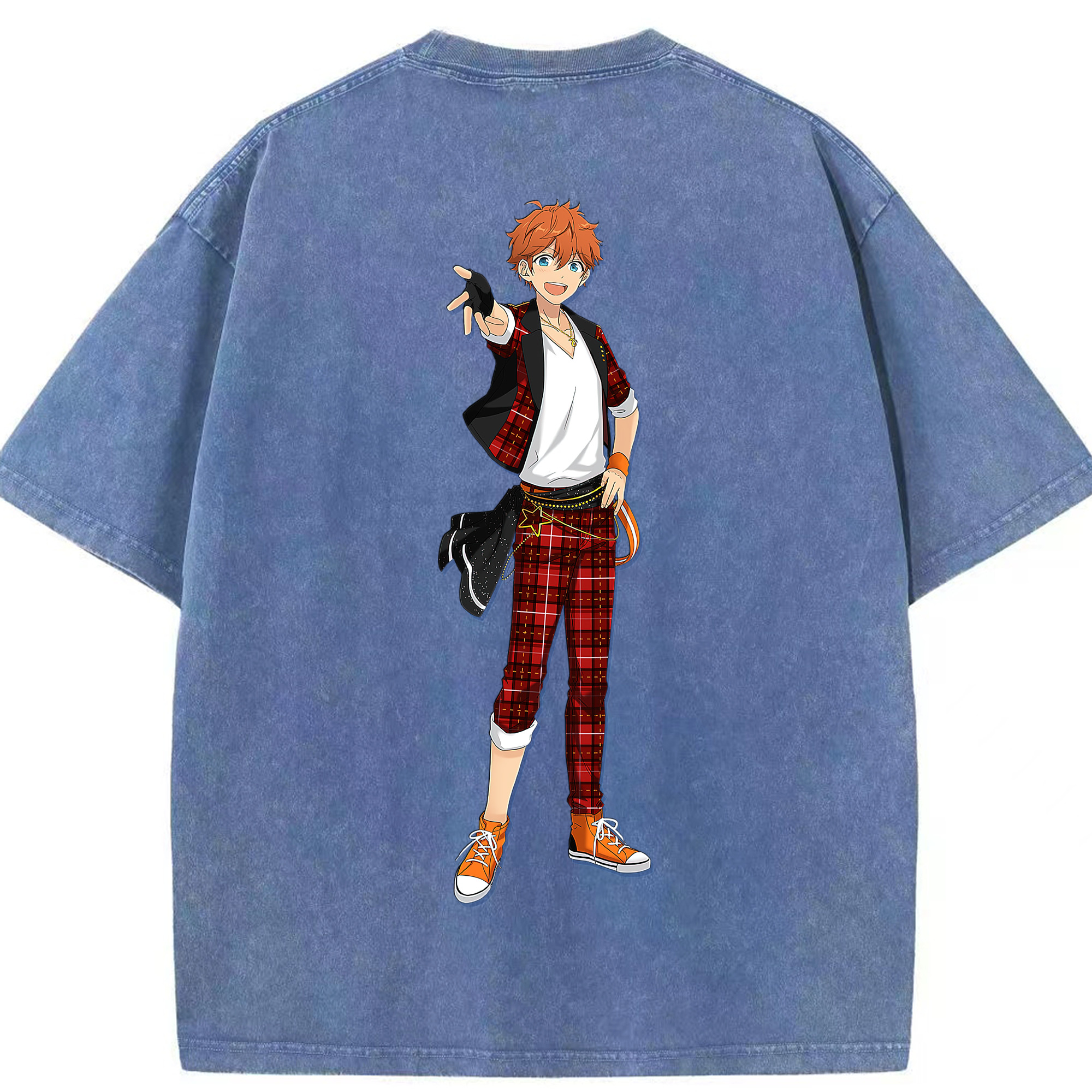 （画像用） あんさんぶるスターズ! Ensemble Stars 綿100% ヴィンテージ風 半袖Tシャツ（背面プリント）
