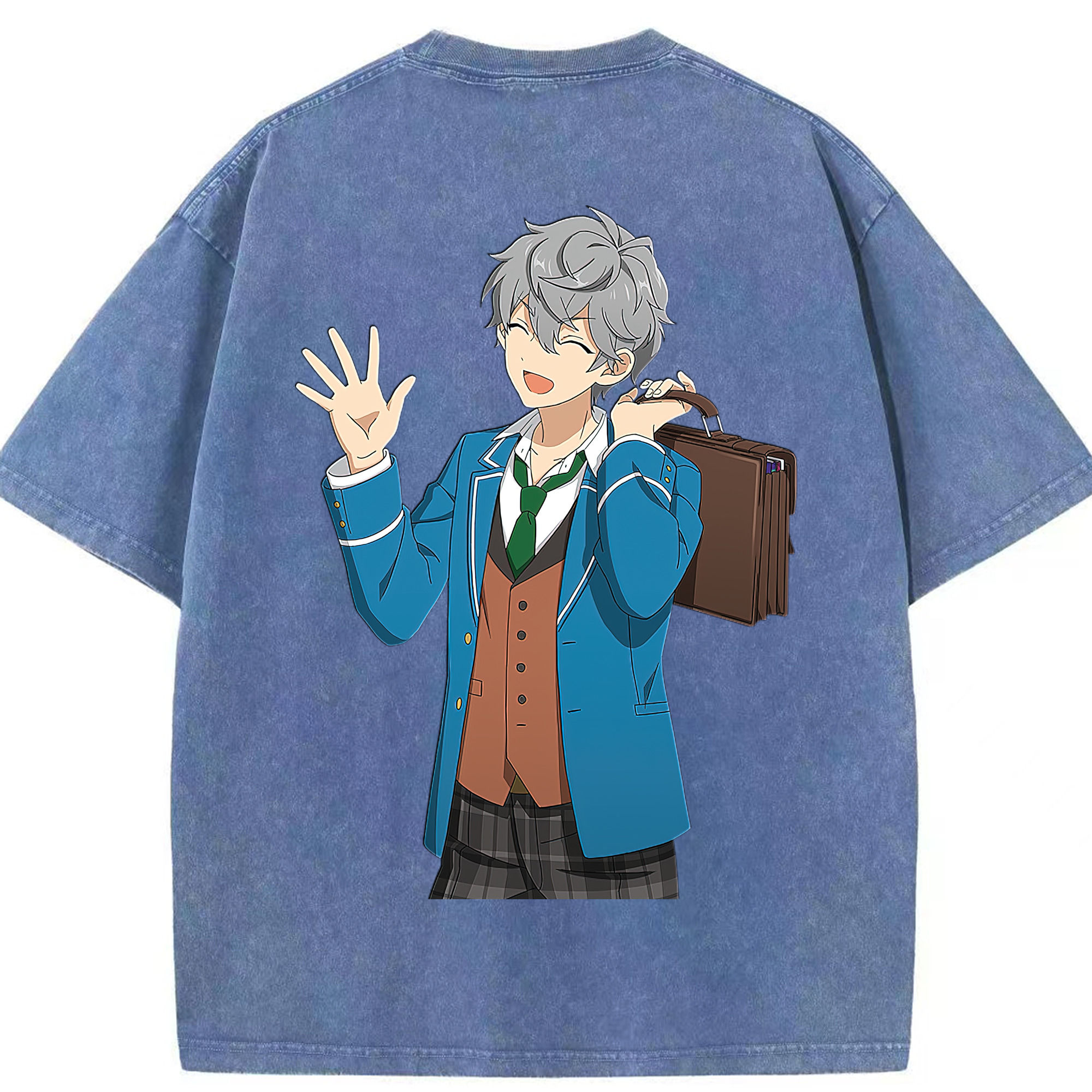 （画像用） あんさんぶるスターズ! Ensemble Stars 綿100% ヴィンテージ風 半袖Tシャツ（背面プリント）
