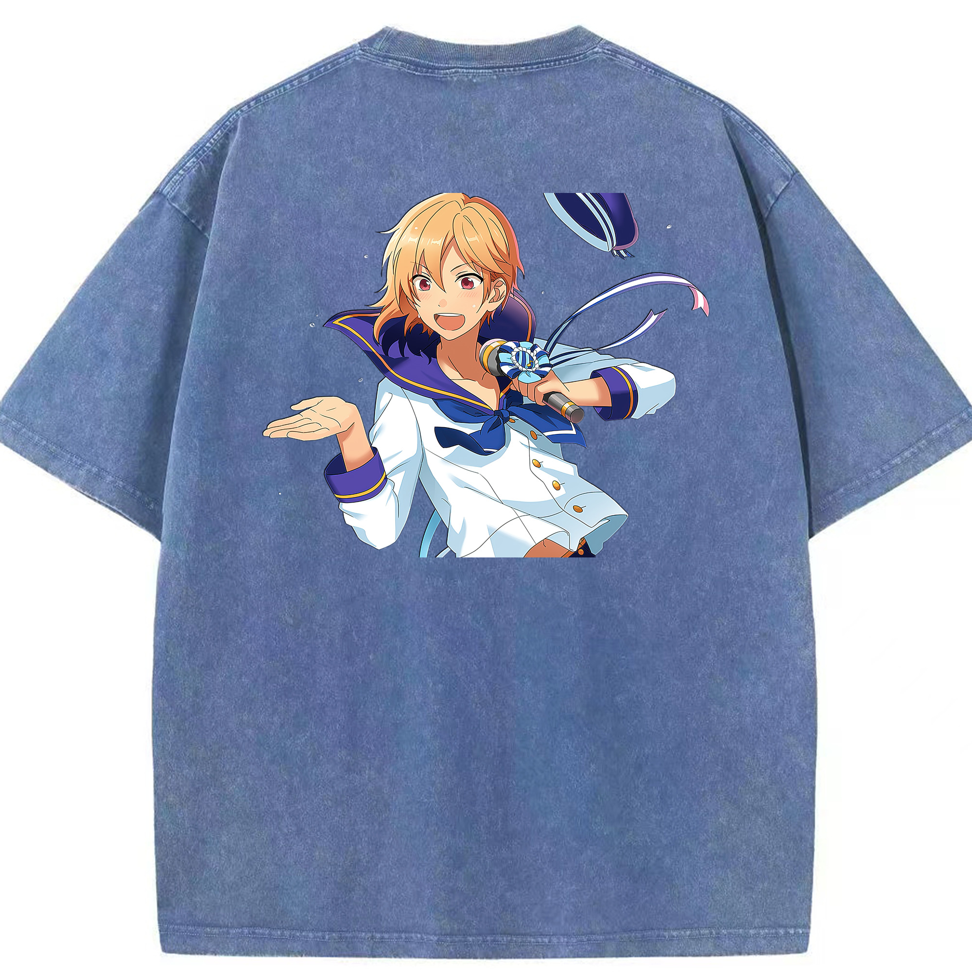 （画像用） あんさんぶるスターズ! Ensemble Stars 綿100% ヴィンテージ風 半袖Tシャツ（背面プリント）