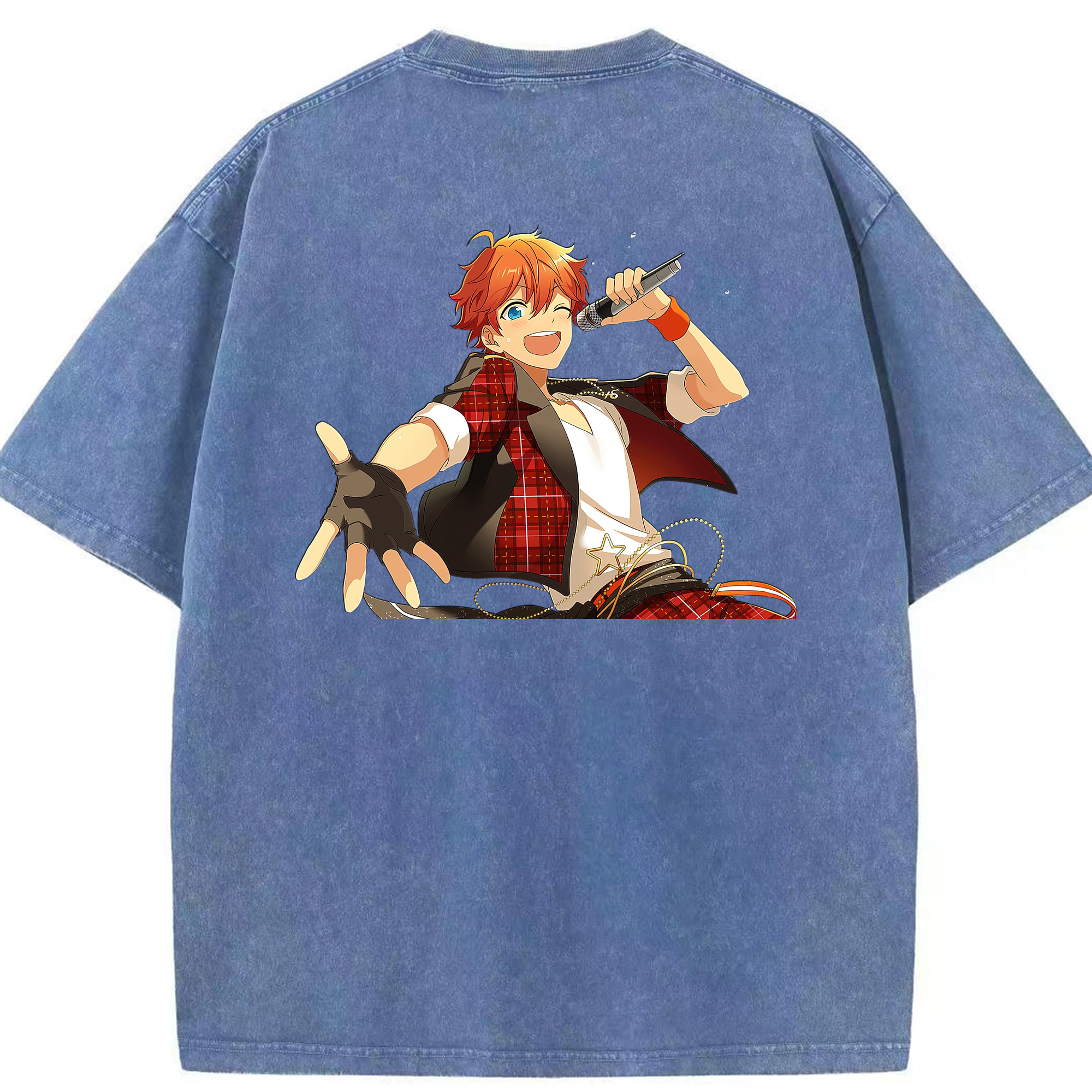 （画像用） あんさんぶるスターズ! Ensemble Stars 綿100% ヴィンテージ風 半袖Tシャツ（背面プリント）