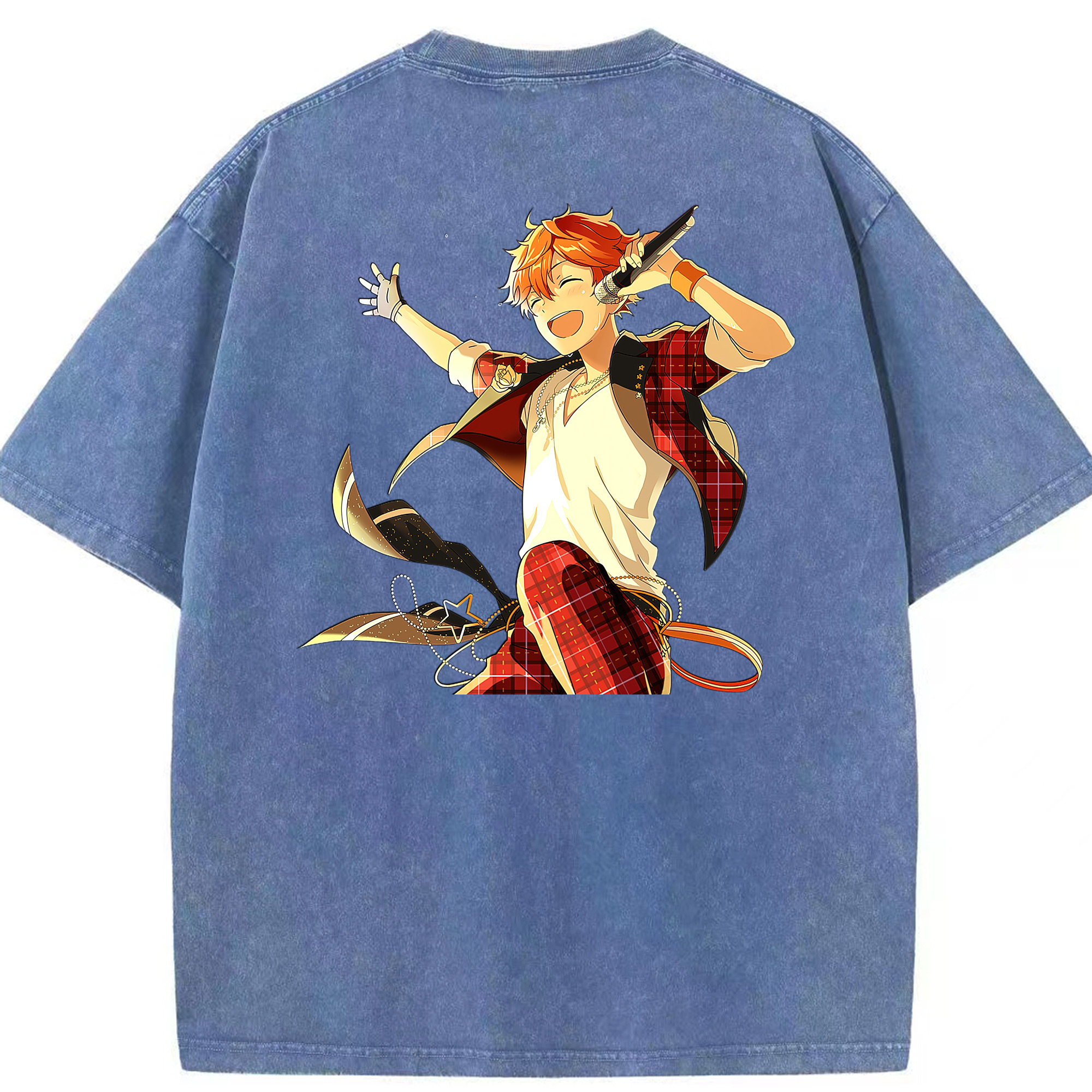 （画像用） あんさんぶるスターズ! Ensemble Stars 綿100% ヴィンテージ風 半袖Tシャツ（背面プリント）