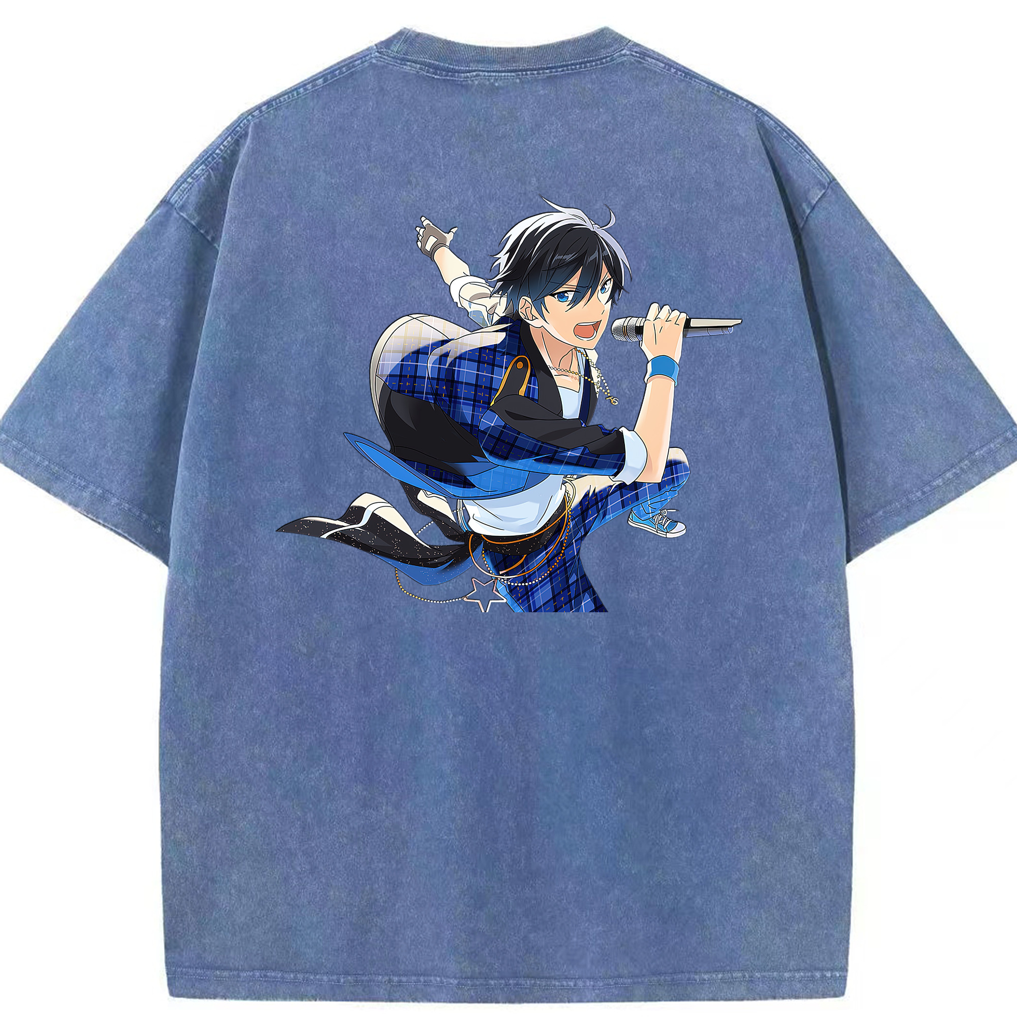 （画像用） あんさんぶるスターズ! Ensemble Stars 綿100% ヴィンテージ風 半袖Tシャツ（背面プリント）