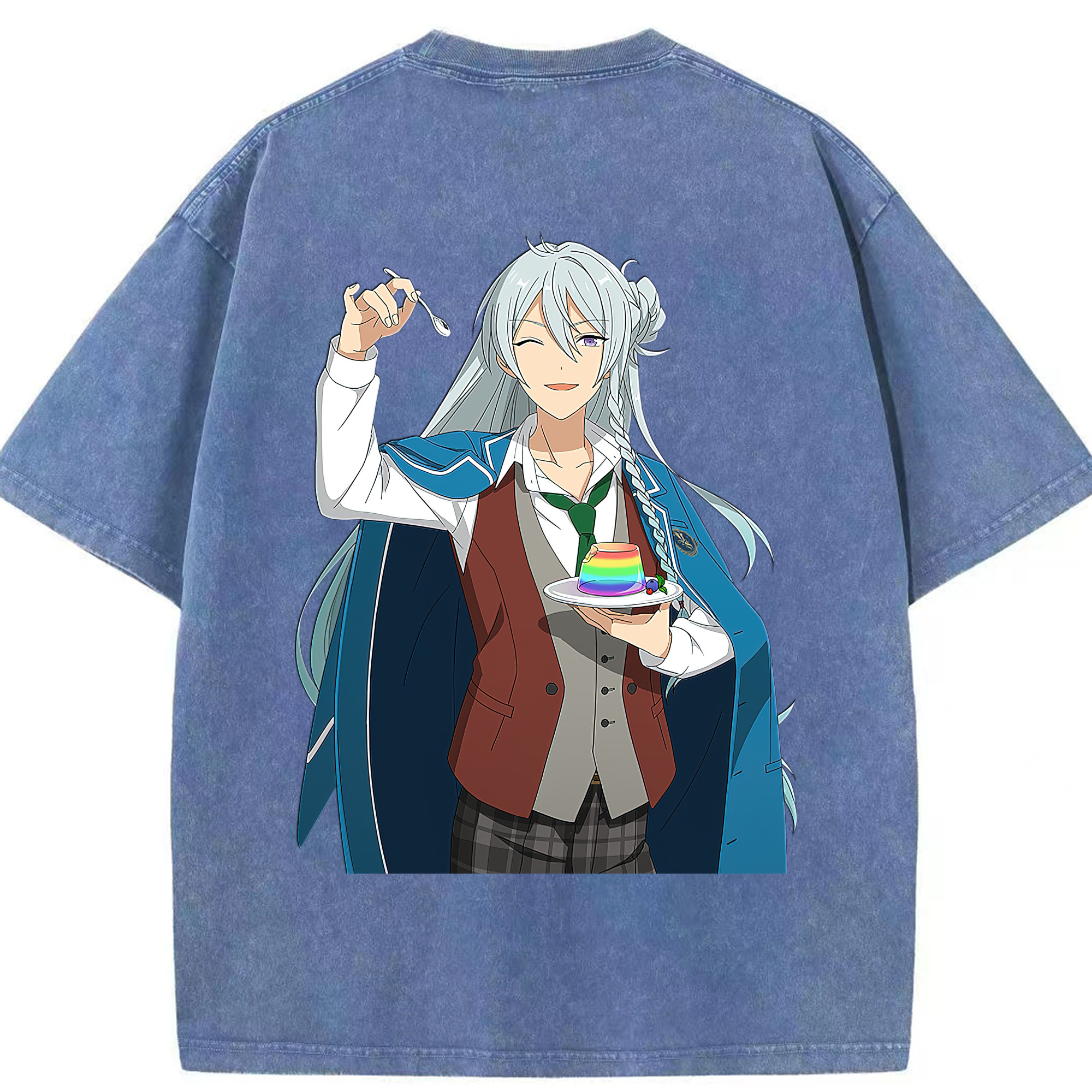 （画像用） あんさんぶるスターズ! Ensemble Stars 綿100% ヴィンテージ風 半袖Tシャツ（背面プリント）