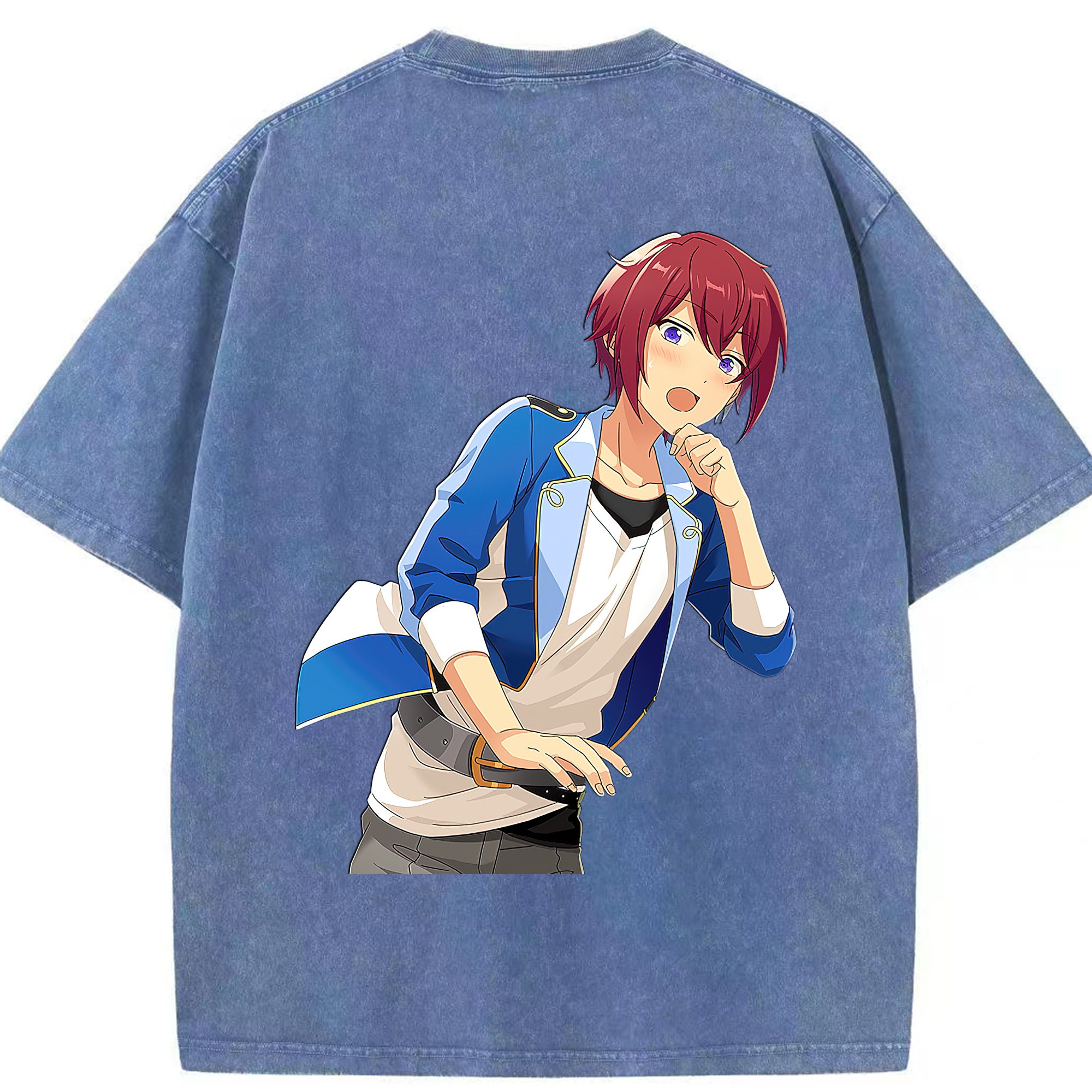 （画像用） あんさんぶるスターズ! Ensemble Stars 綿100% ヴィンテージ風 半袖Tシャツ（背面プリント）
