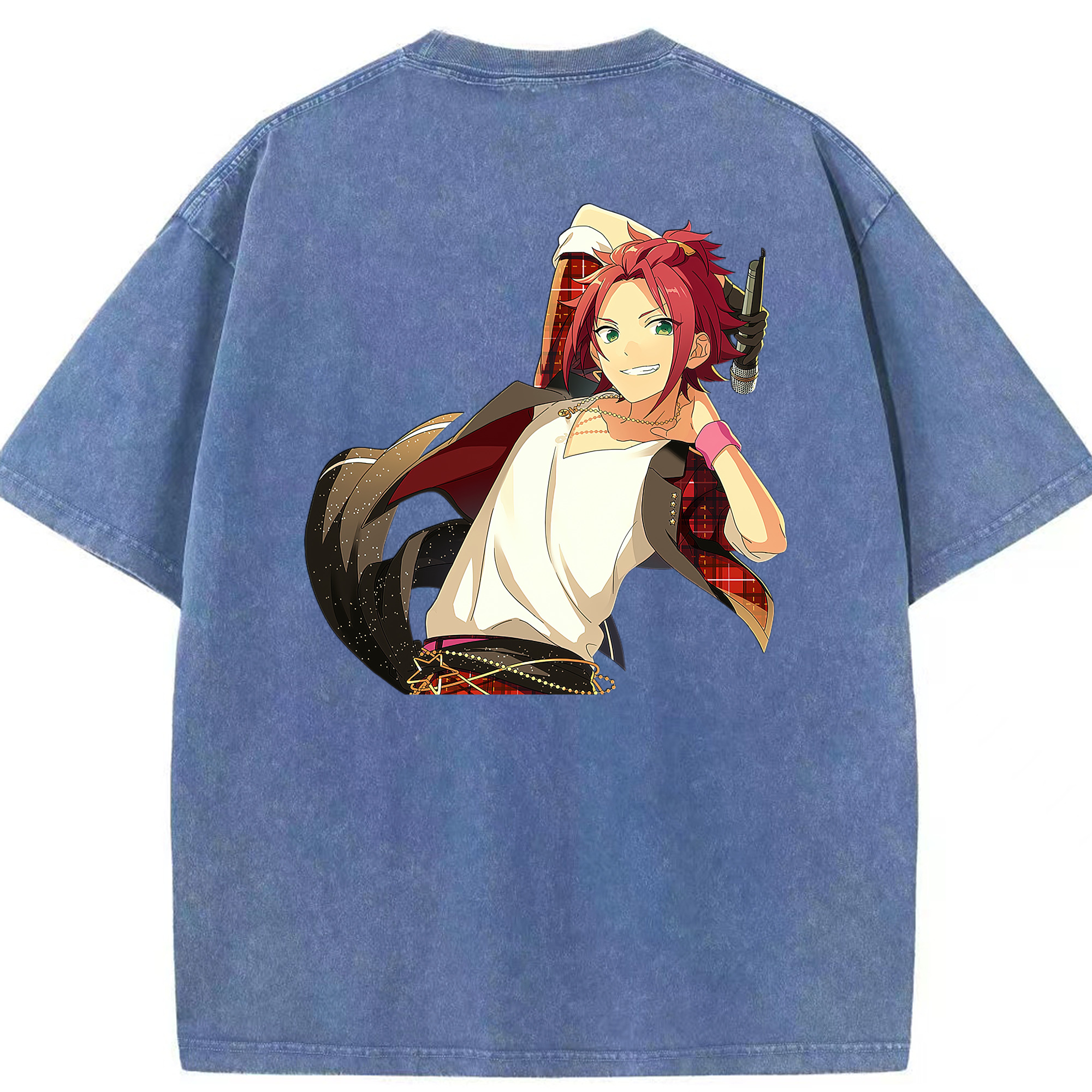 （画像用） あんさんぶるスターズ! Ensemble Stars 綿100% ヴィンテージ風 半袖Tシャツ（背面プリント）