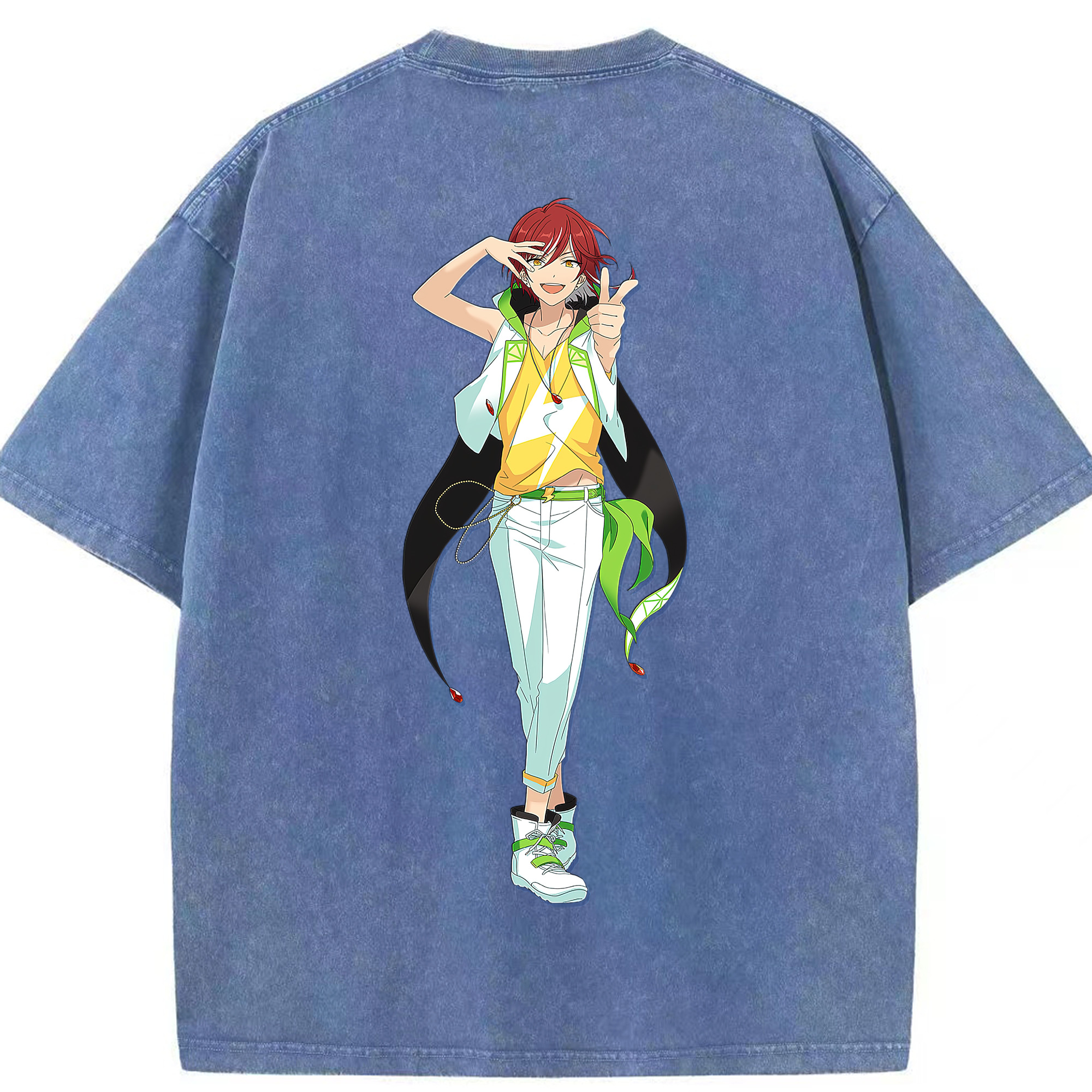 （画像用） あんさんぶるスターズ! Ensemble Stars 綿100% ヴィンテージ風 半袖Tシャツ（背面プリント）