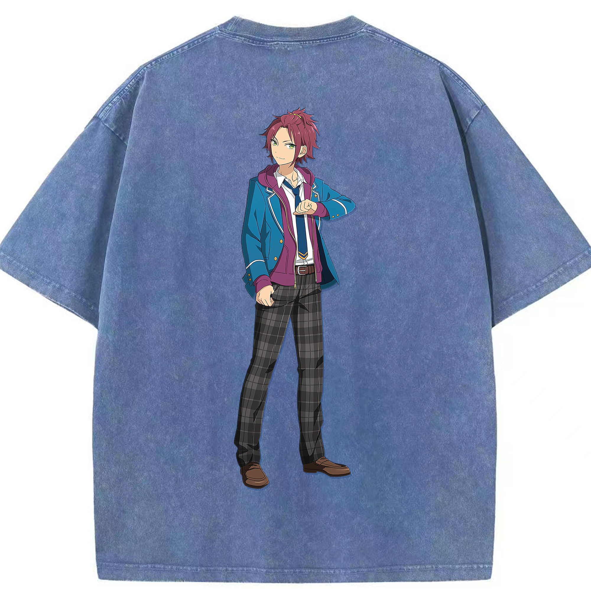 （画像用） あんさんぶるスターズ! Ensemble Stars 綿100% ヴィンテージ風 半袖Tシャツ（背面プリント）
