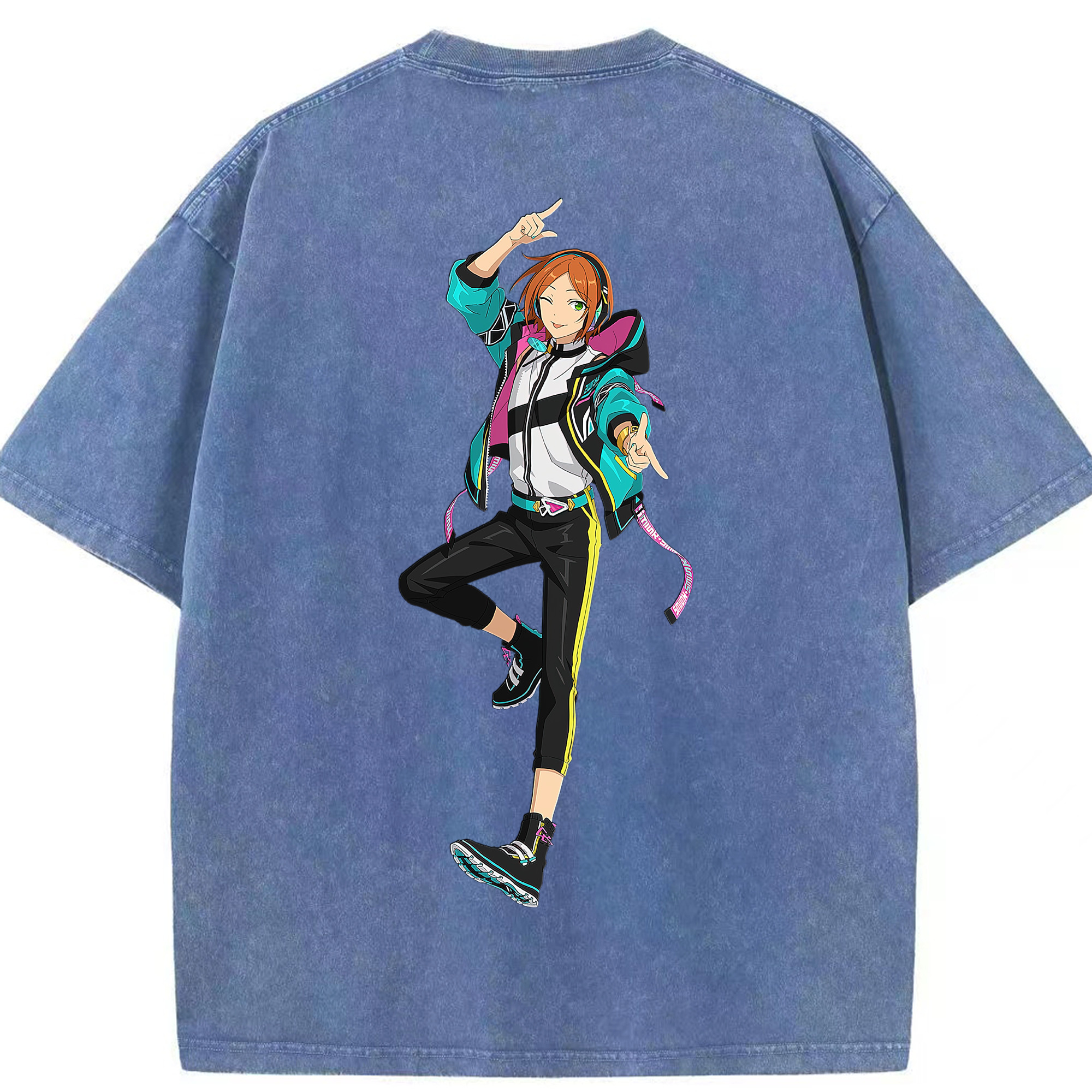 （画像用） あんさんぶるスターズ! Ensemble Stars 綿100% ヴィンテージ風 半袖Tシャツ（背面プリント）