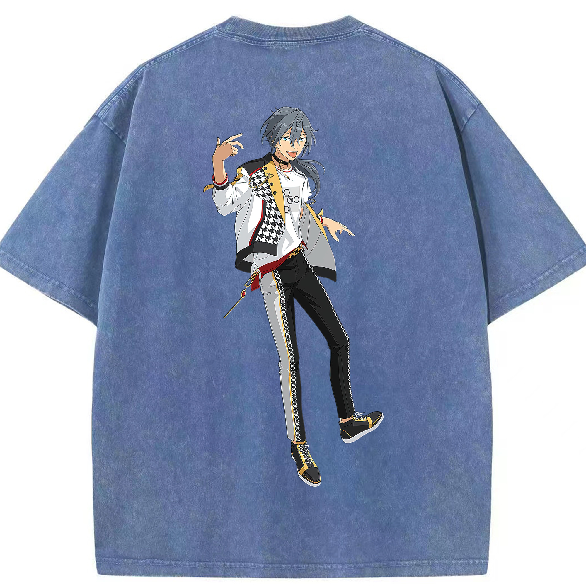 （画像用） あんさんぶるスターズ! Ensemble Stars 綿100% ヴィンテージ風 半袖Tシャツ（背面プリント）
