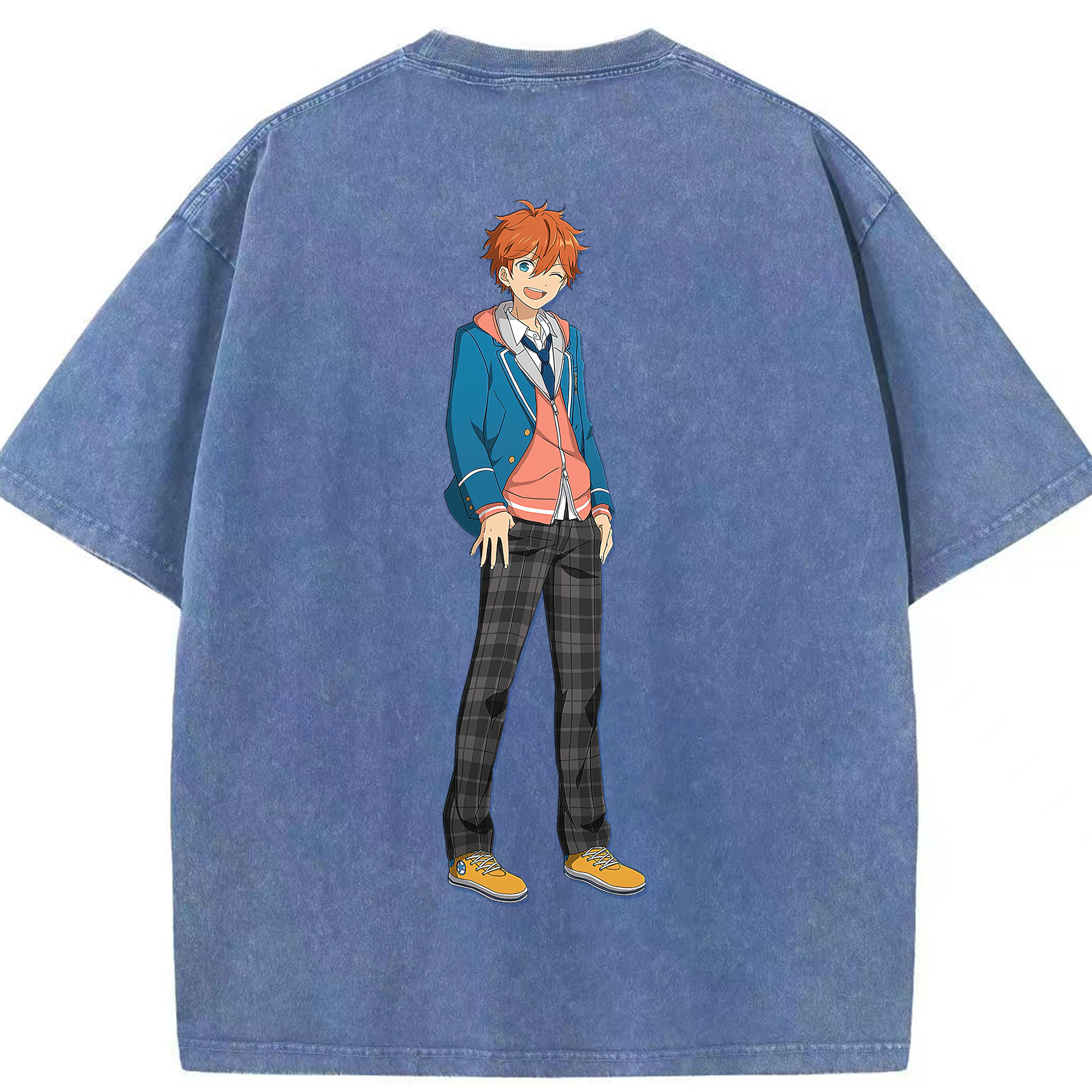 （画像用） あんさんぶるスターズ! Ensemble Stars 綿100% ヴィンテージ風 半袖Tシャツ（背面プリント）