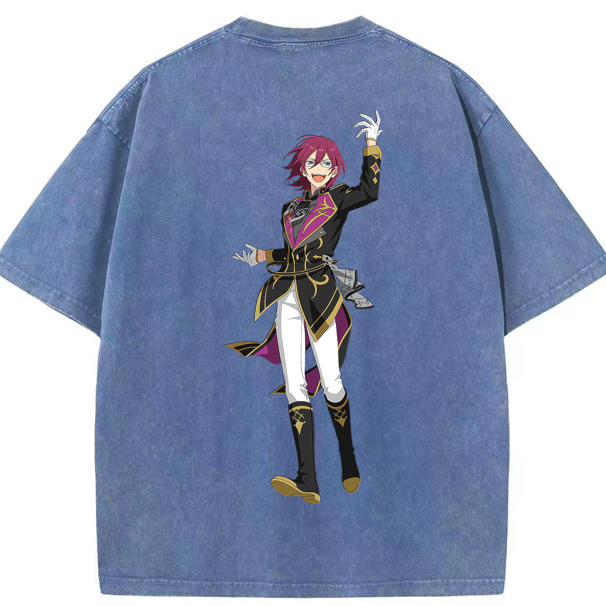 （画像用） あんさんぶるスターズ! Ensemble Stars 綿100% ヴィンテージ風 半袖Tシャツ（背面プリント）