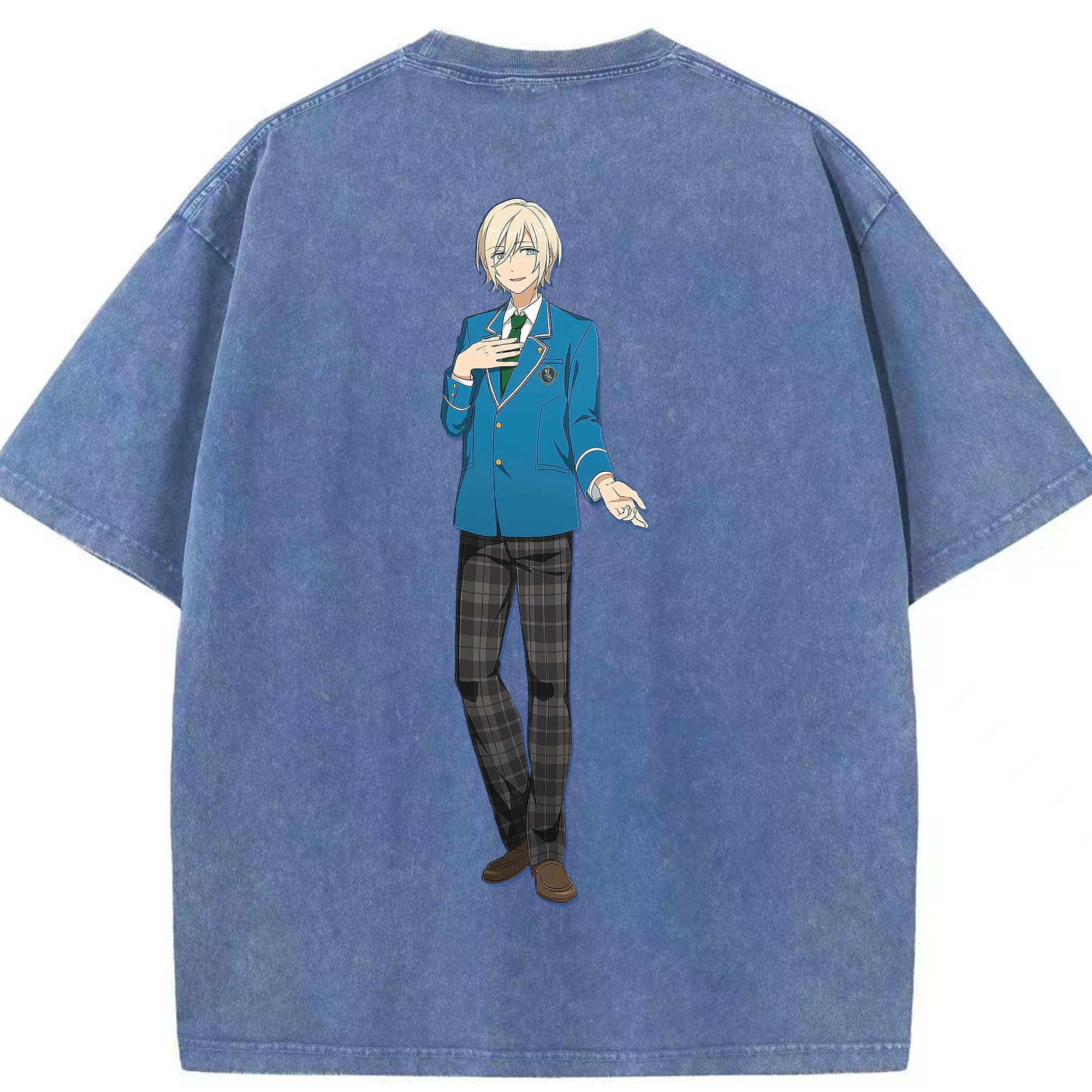 （画像用） あんさんぶるスターズ! Ensemble Stars 綿100% ヴィンテージ風 半袖Tシャツ（背面プリント）