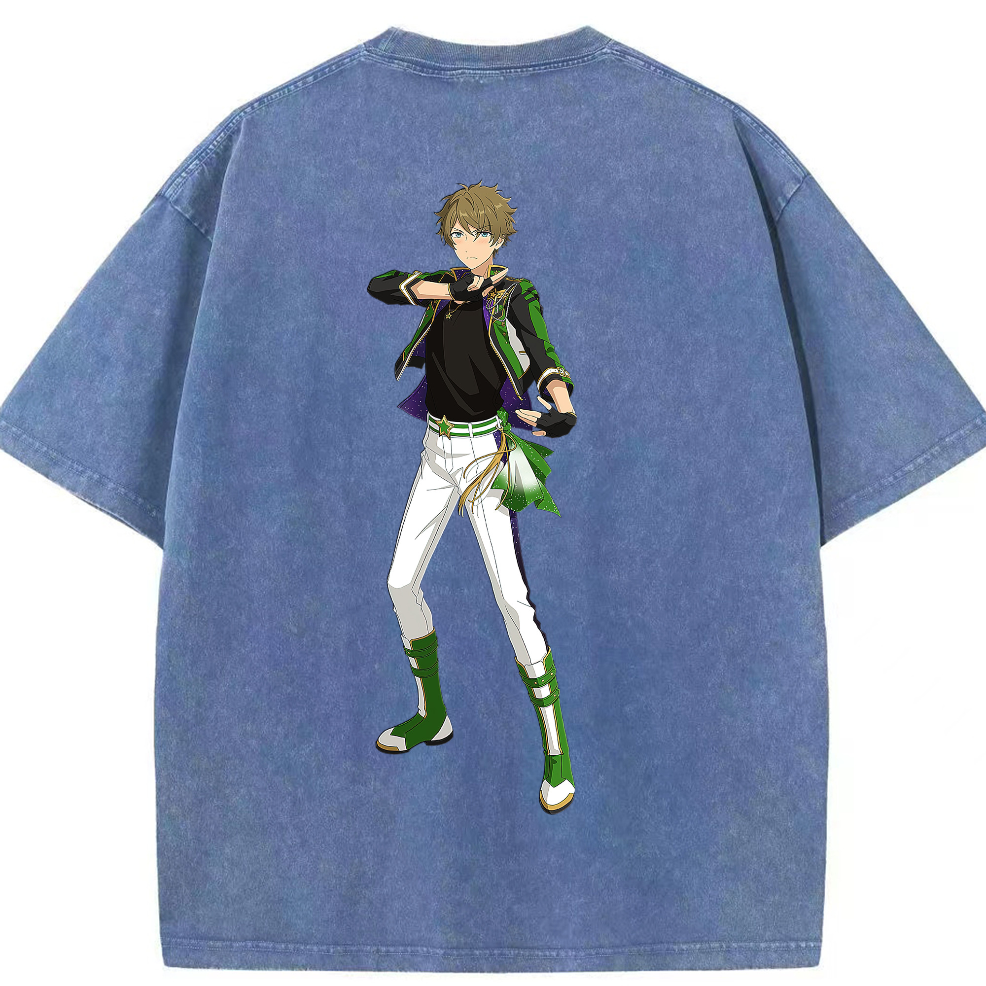 （画像用） あんさんぶるスターズ! Ensemble Stars 綿100% ヴィンテージ風 半袖Tシャツ（背面プリント）