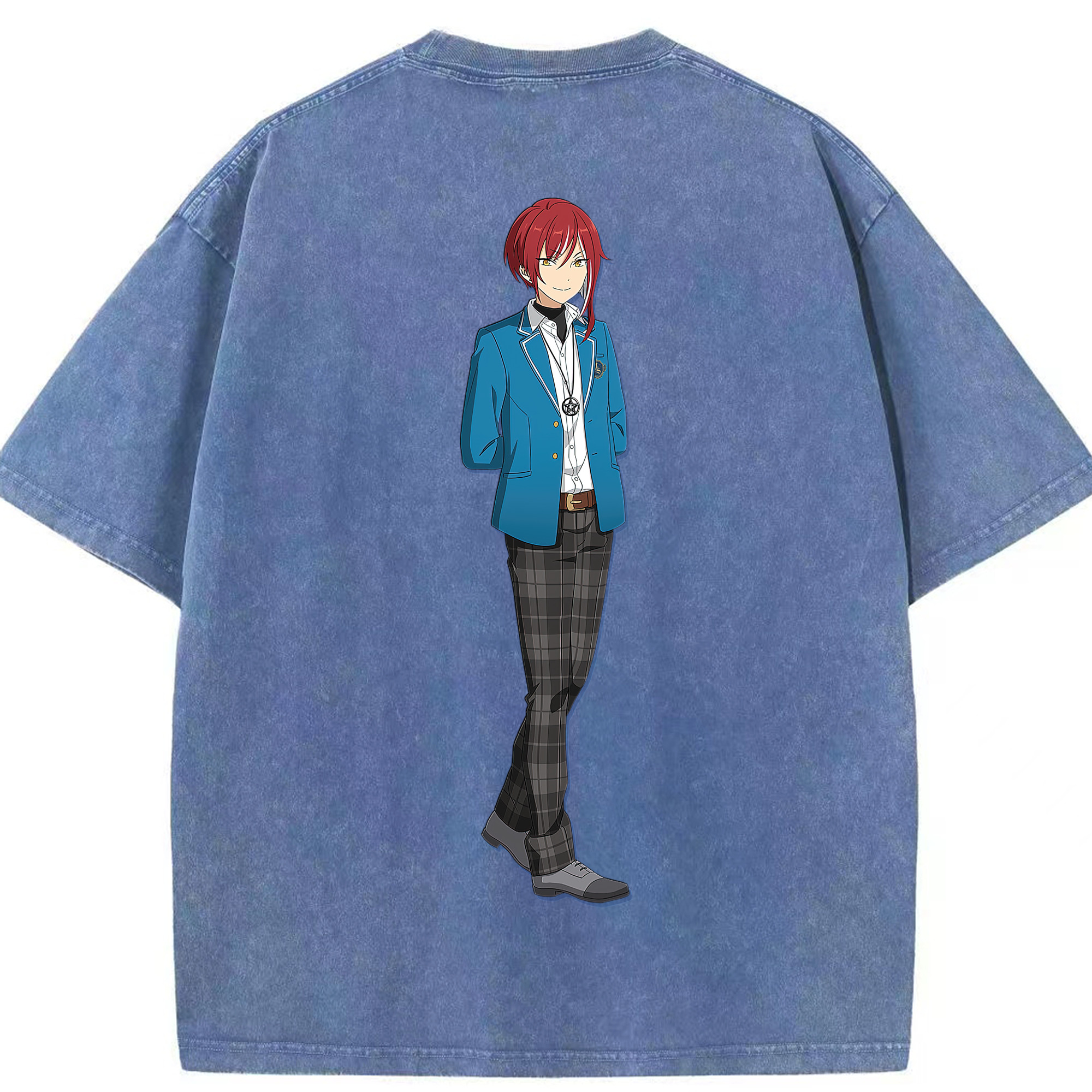 （画像用） あんさんぶるスターズ! Ensemble Stars 綿100% ヴィンテージ風 半袖Tシャツ（背面プリント）