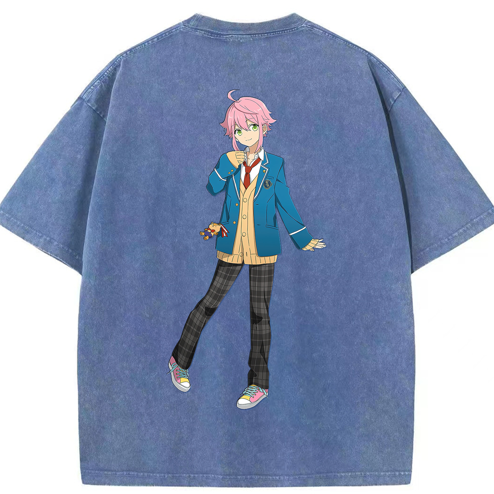 （画像用） あんさんぶるスターズ! Ensemble Stars 綿100% ヴィンテージ風 半袖Tシャツ（背面プリント）