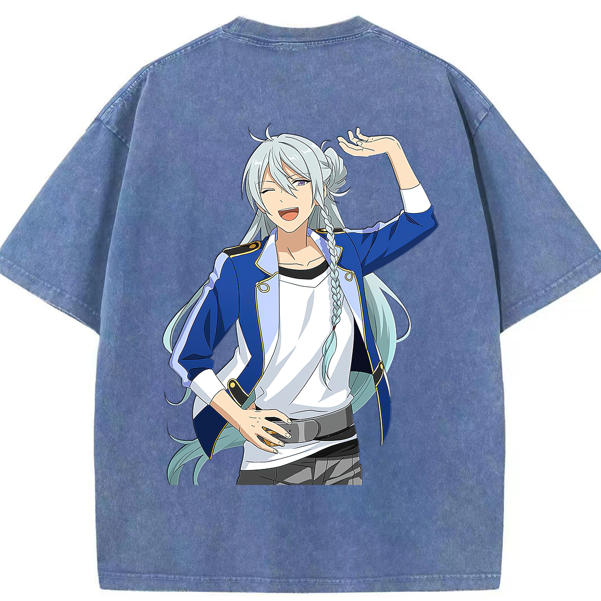 （画像用） あんさんぶるスターズ! Ensemble Stars 綿100% ヴィンテージ風 半袖Tシャツ（背面プリント）