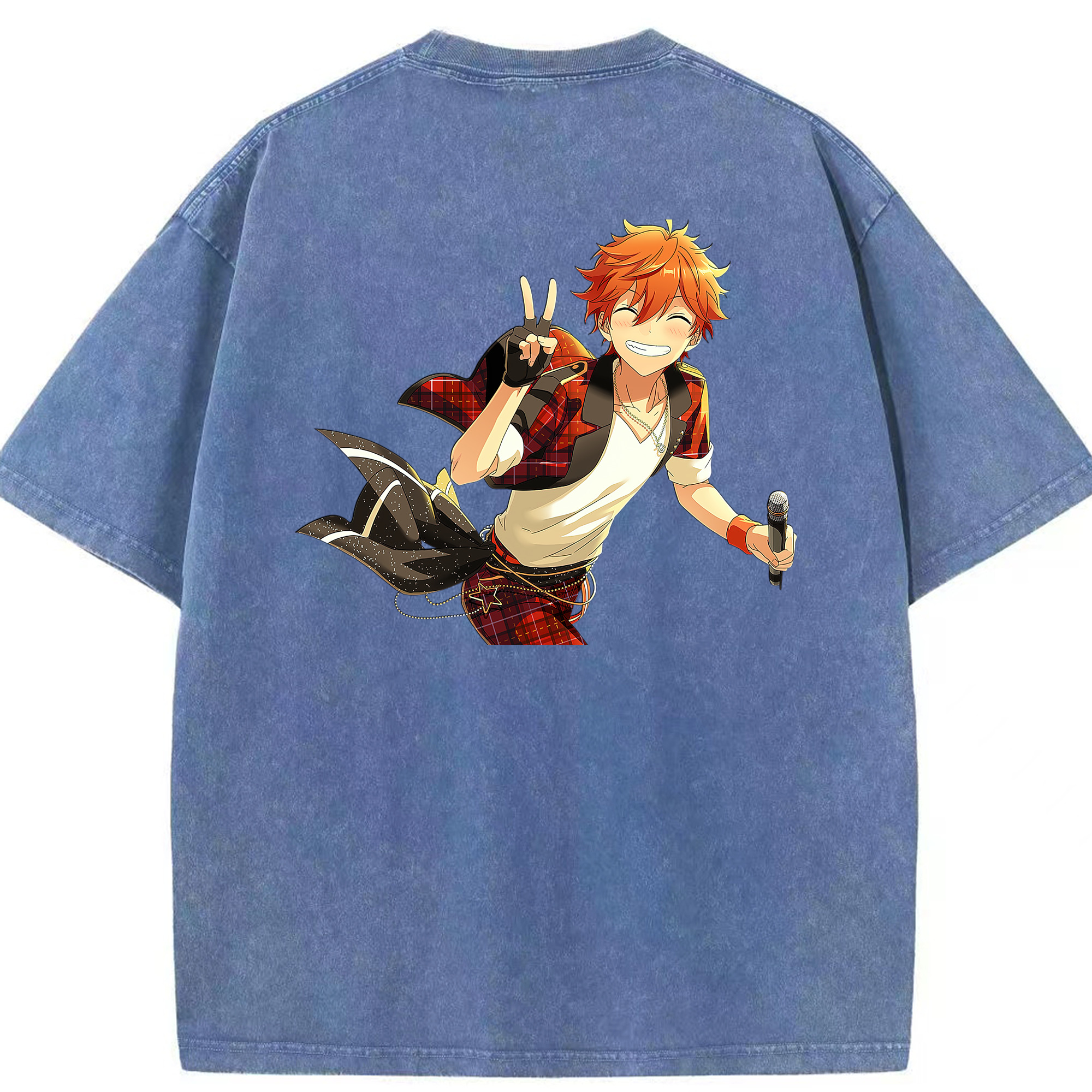 （画像用） あんさんぶるスターズ! Ensemble Stars 綿100% ヴィンテージ風 半袖Tシャツ（背面プリント）