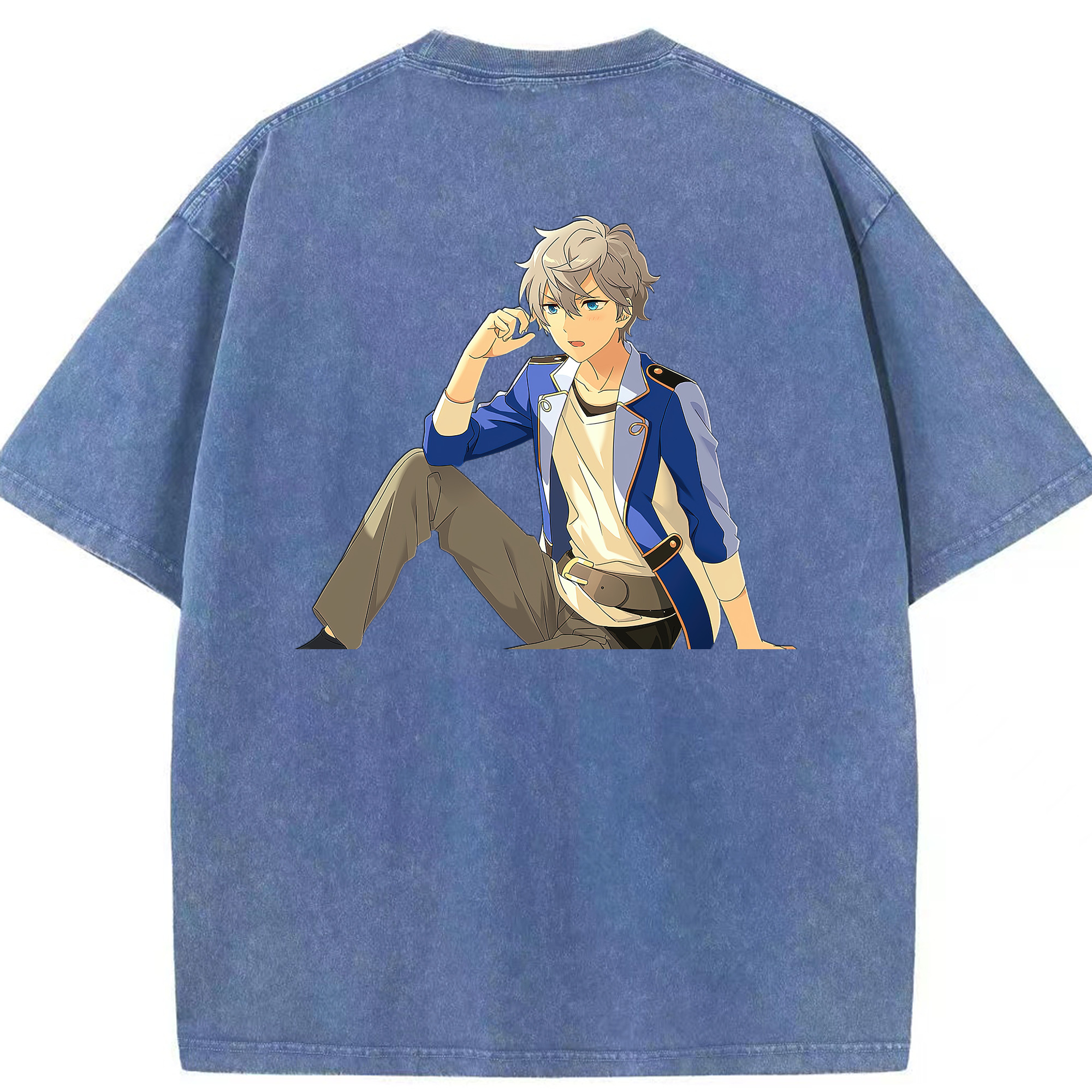 （画像用） あんさんぶるスターズ! Ensemble Stars 綿100% ヴィンテージ風 半袖Tシャツ（背面プリント）