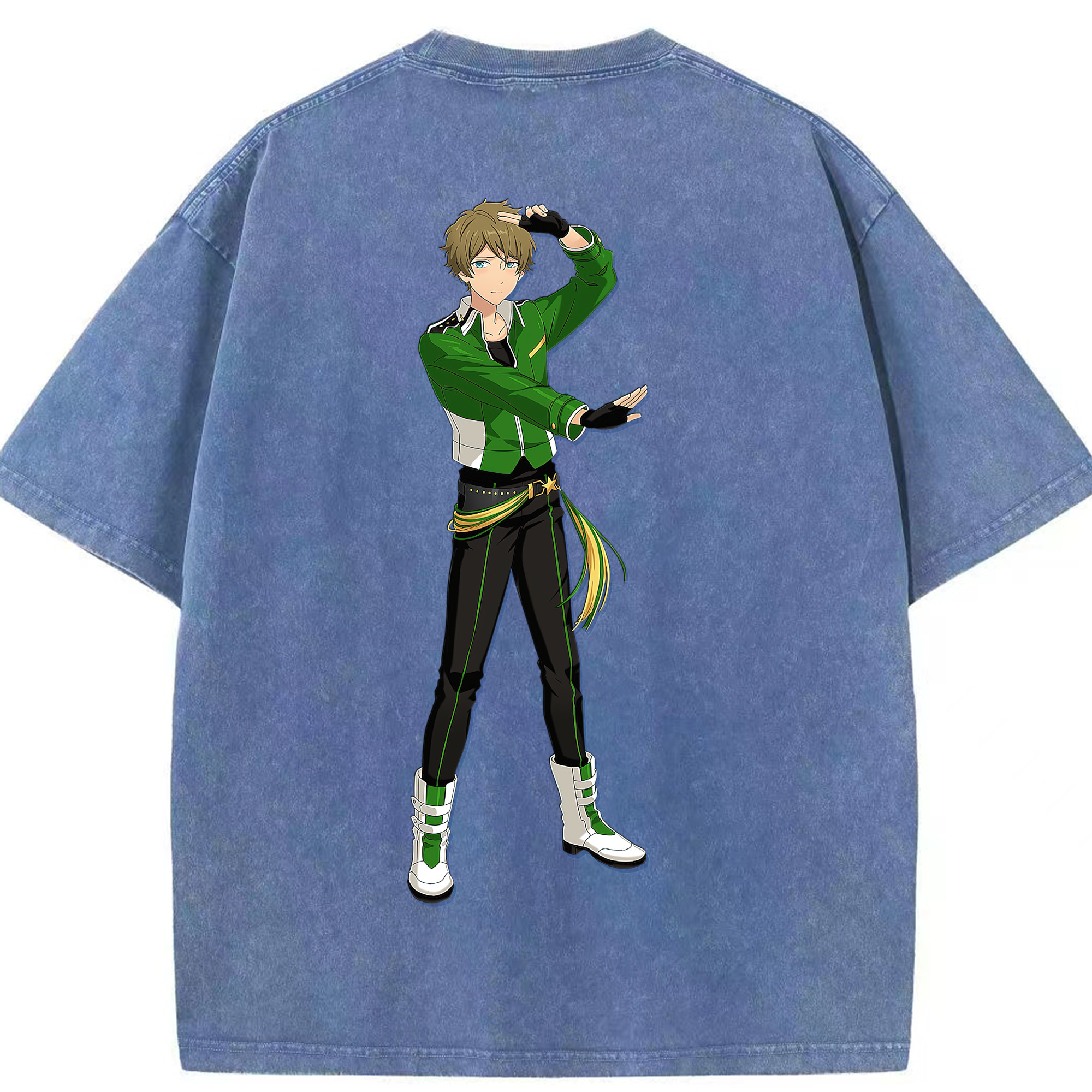 （画像用） あんさんぶるスターズ! Ensemble Stars 綿100% ヴィンテージ風 半袖Tシャツ（背面プリント）