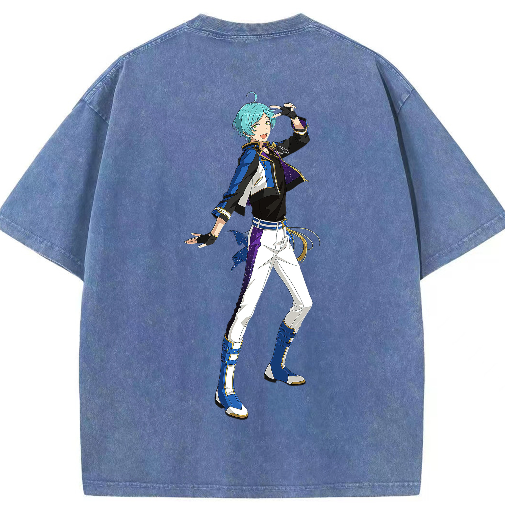 （画像用） あんさんぶるスターズ! Ensemble Stars 綿100% ヴィンテージ風 半袖Tシャツ（背面プリント）