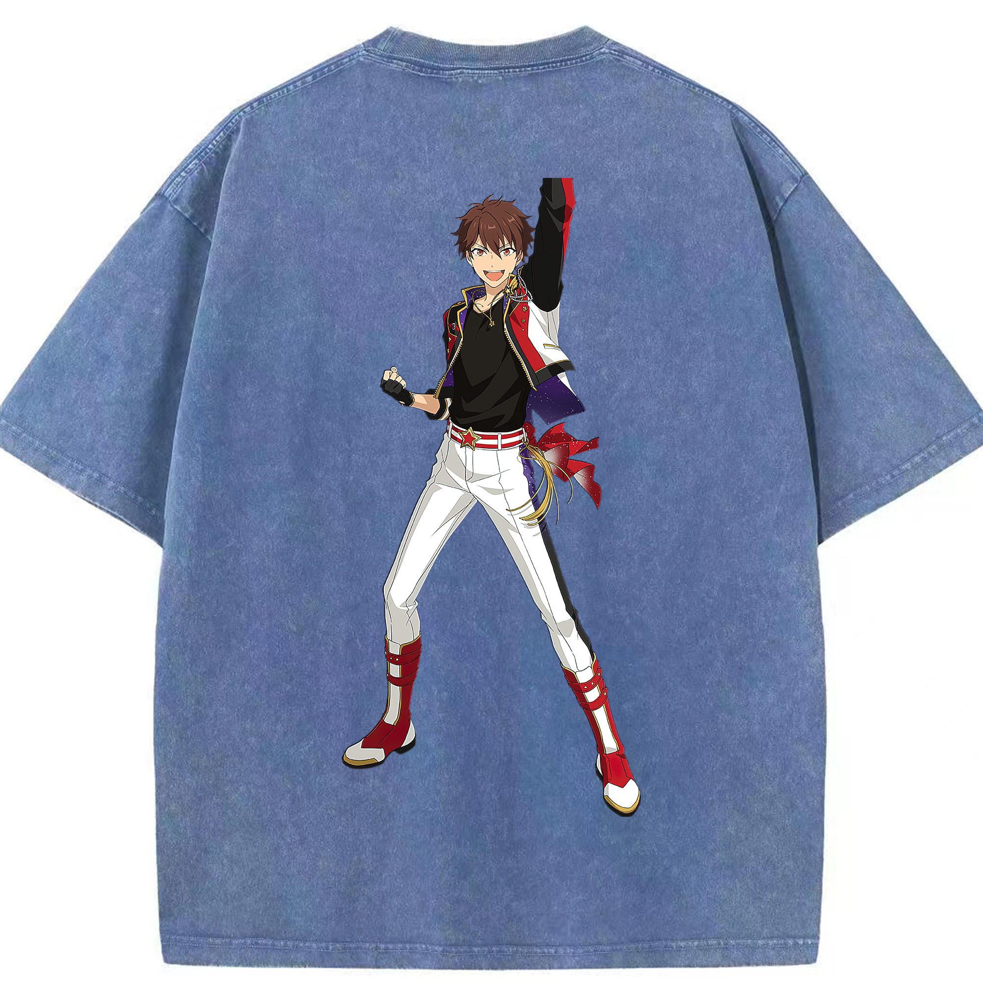 （画像用） あんさんぶるスターズ! Ensemble Stars 綿100% ヴィンテージ風 半袖Tシャツ（背面プリント）