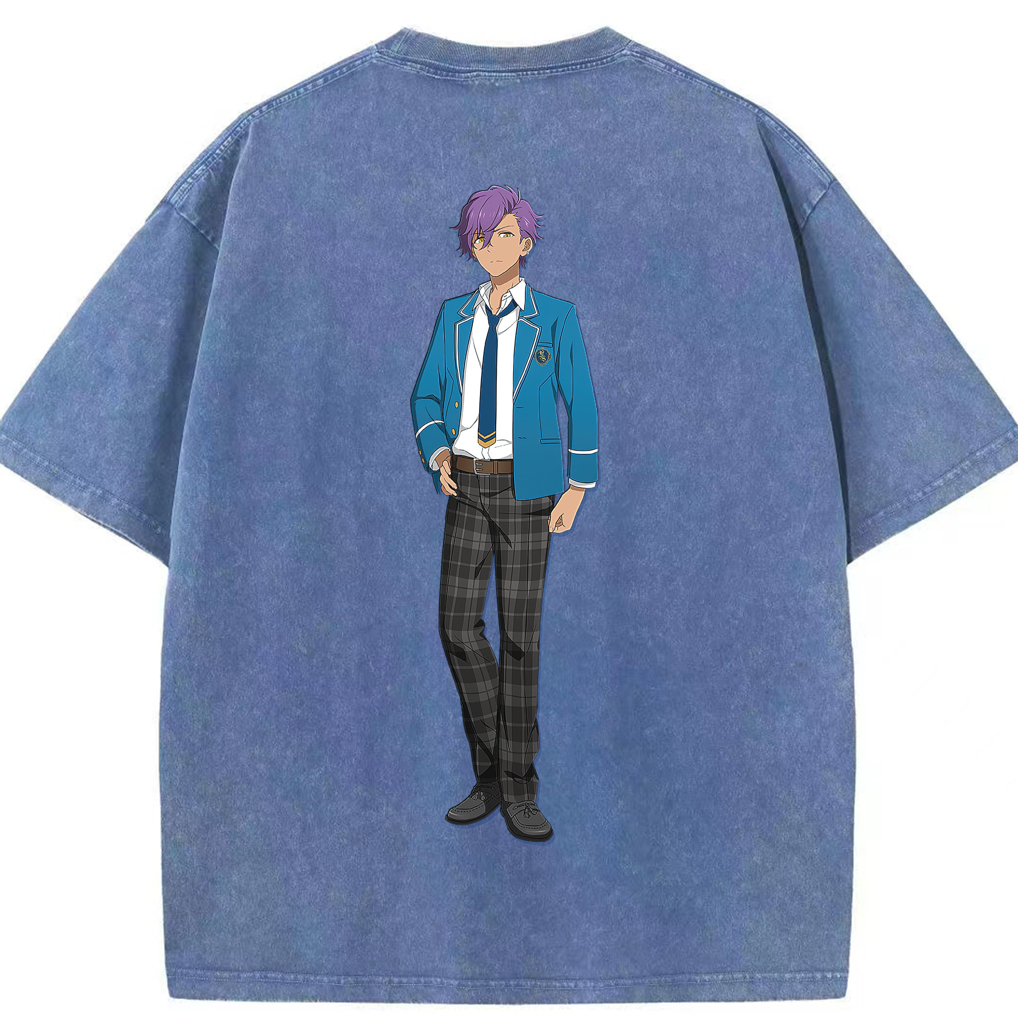 （画像用） あんさんぶるスターズ! Ensemble Stars 綿100% ヴィンテージ風 半袖Tシャツ（背面プリント）