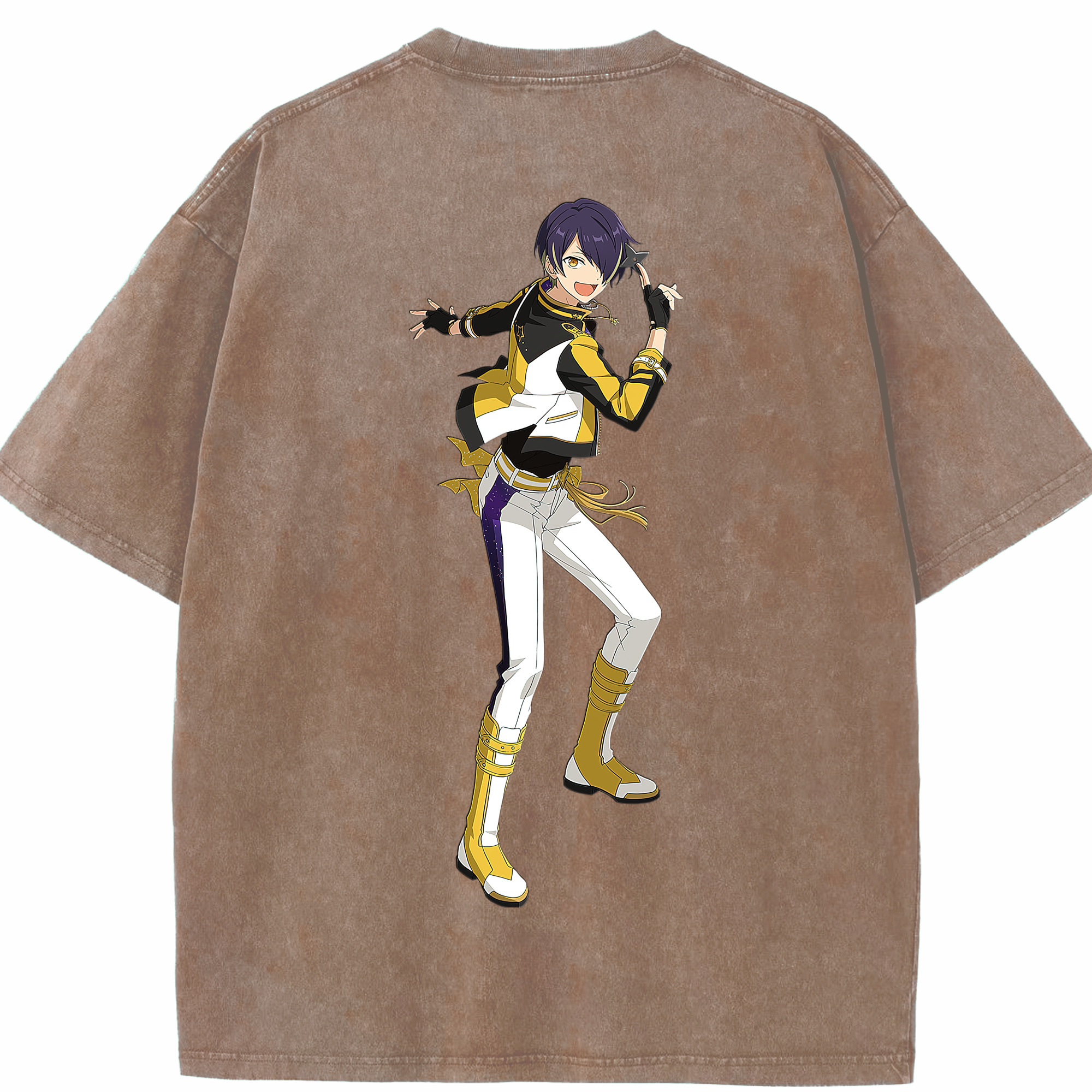 （画像用） あんさんぶるスターズ! Ensemble Stars 綿100% ヴィンテージ風 半袖Tシャツ（背面プリント）