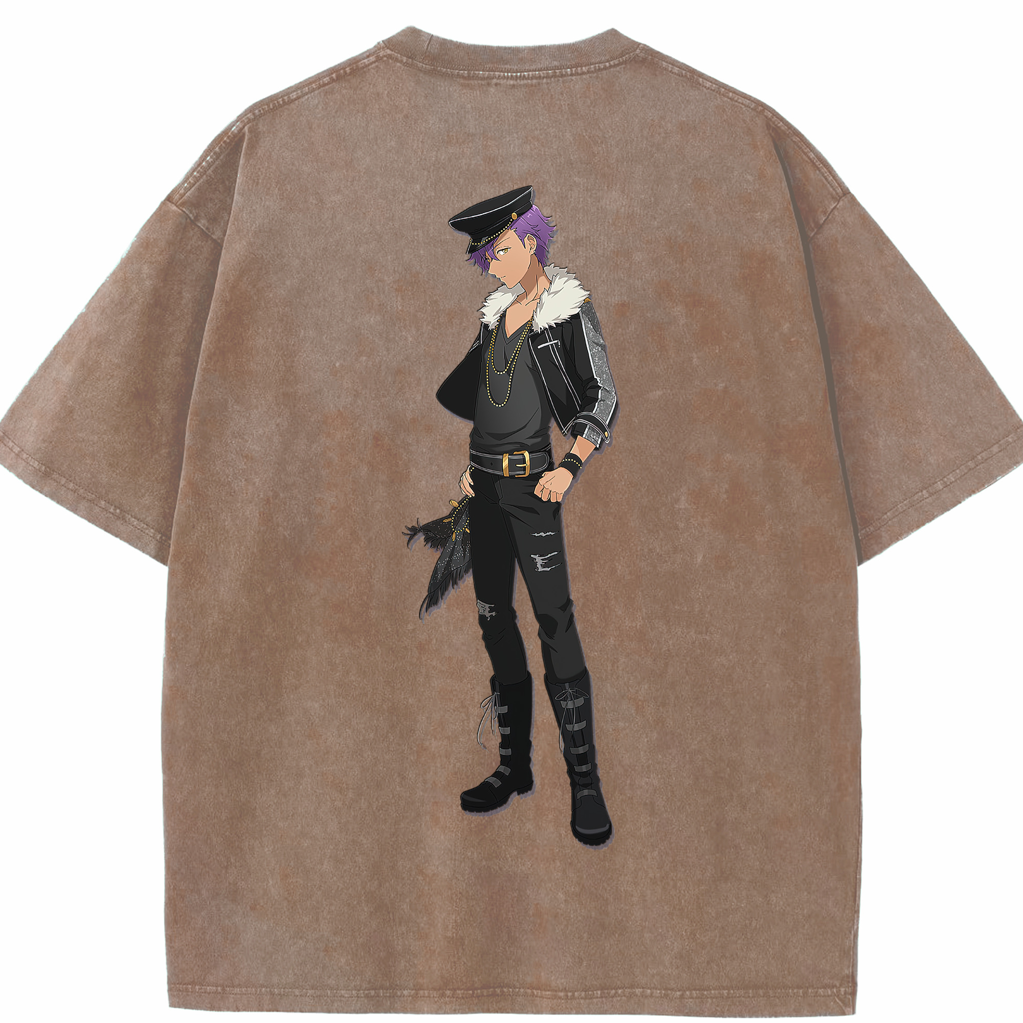 （画像用） あんさんぶるスターズ! Ensemble Stars 綿100% ヴィンテージ風 半袖Tシャツ（背面プリント）