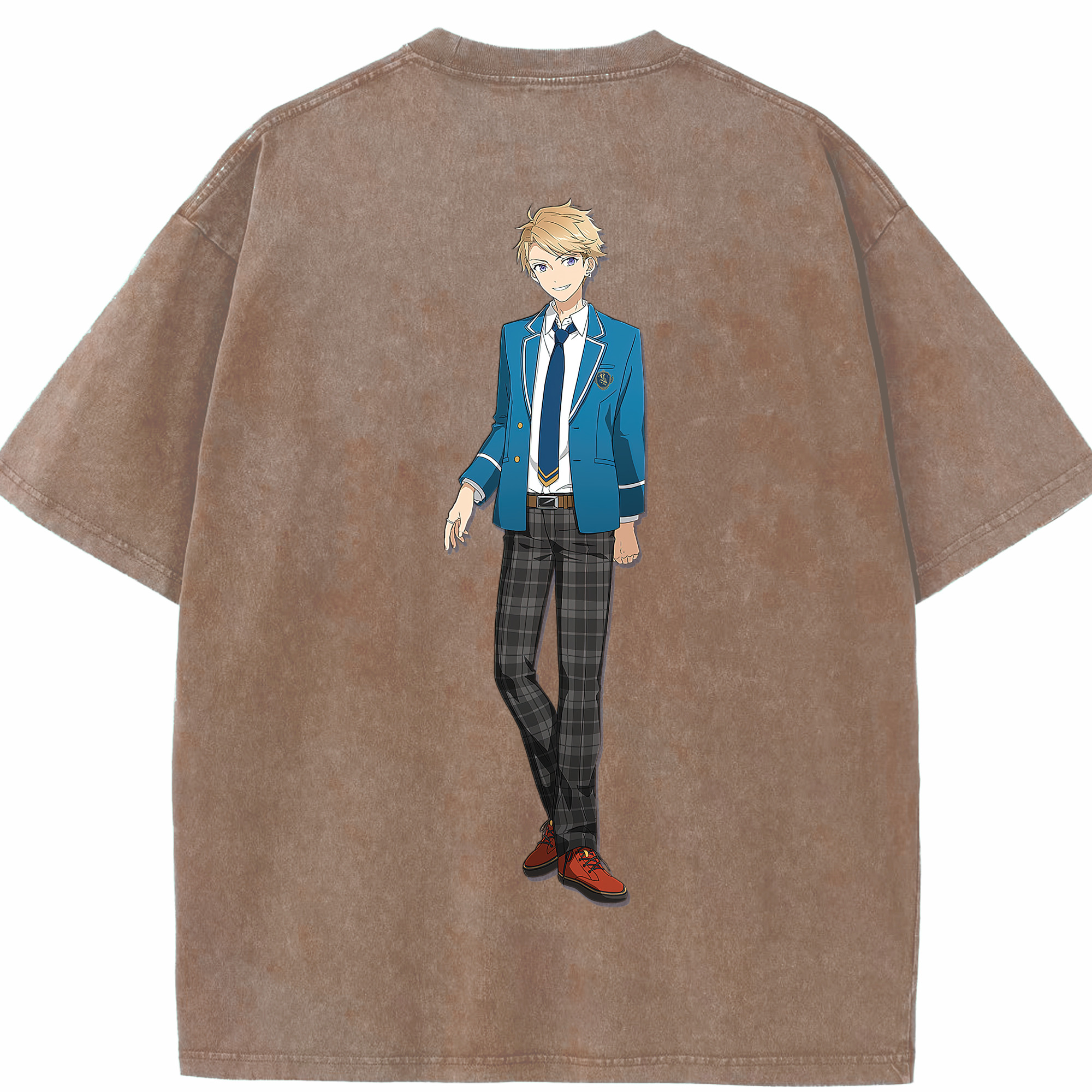 （画像用） あんさんぶるスターズ! Ensemble Stars 綿100% ヴィンテージ風 半袖Tシャツ（背面プリント）