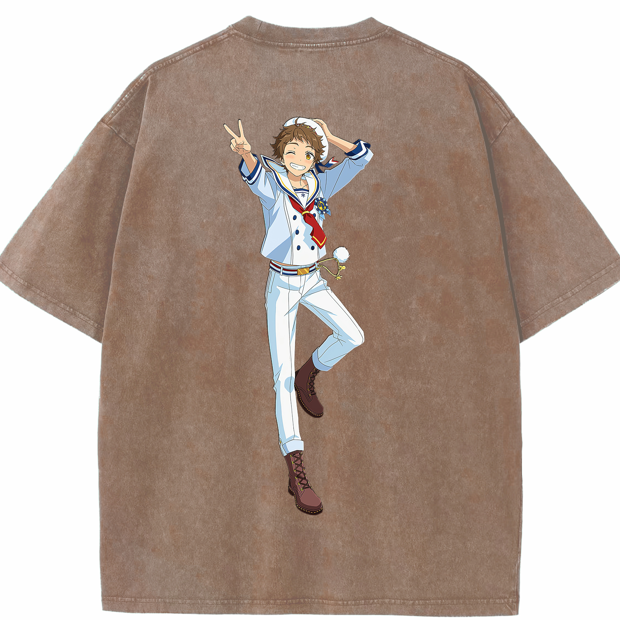 （画像用） あんさんぶるスターズ! Ensemble Stars 綿100% ヴィンテージ風 半袖Tシャツ（背面プリント）