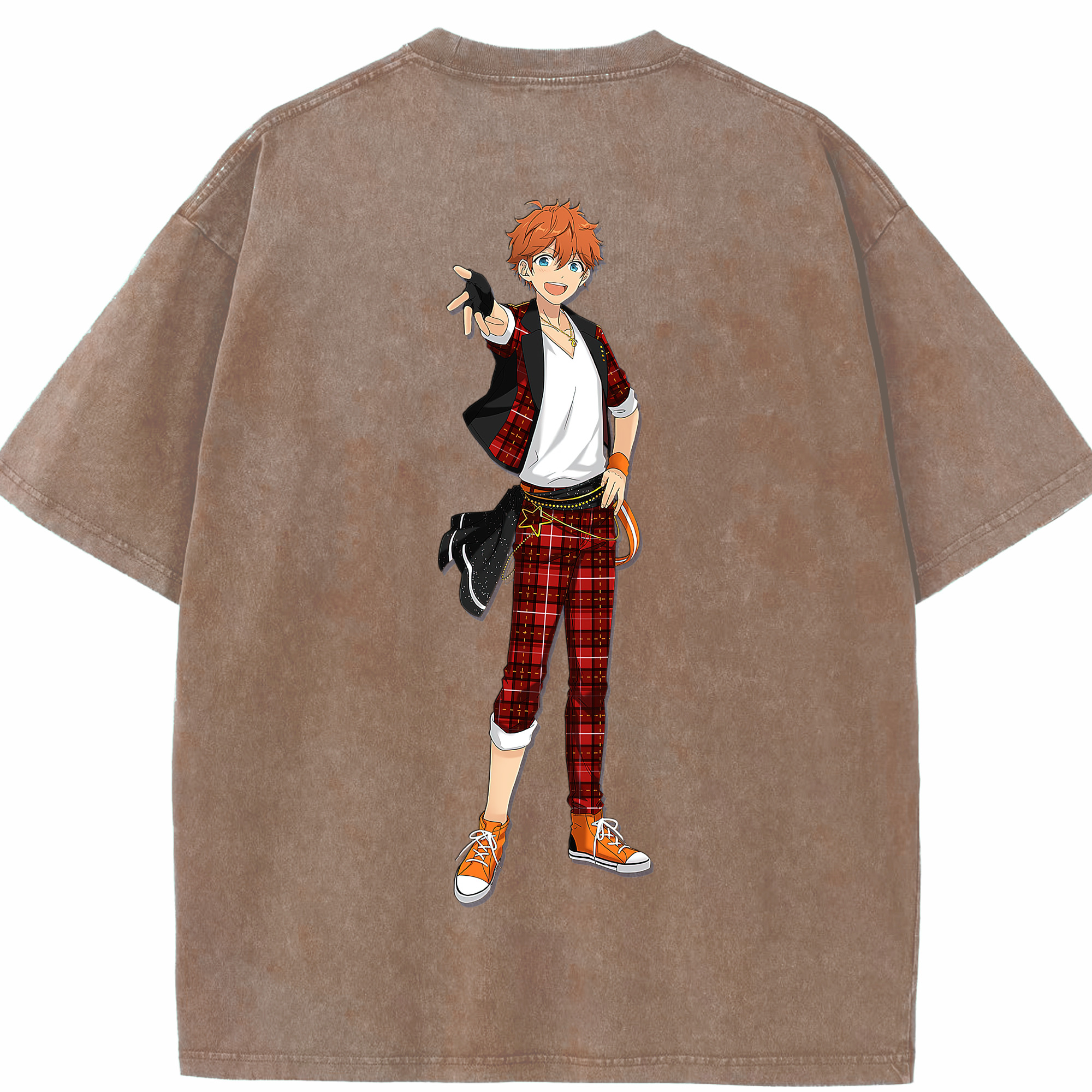 （画像用） あんさんぶるスターズ! Ensemble Stars 綿100% ヴィンテージ風 半袖Tシャツ（背面プリント）