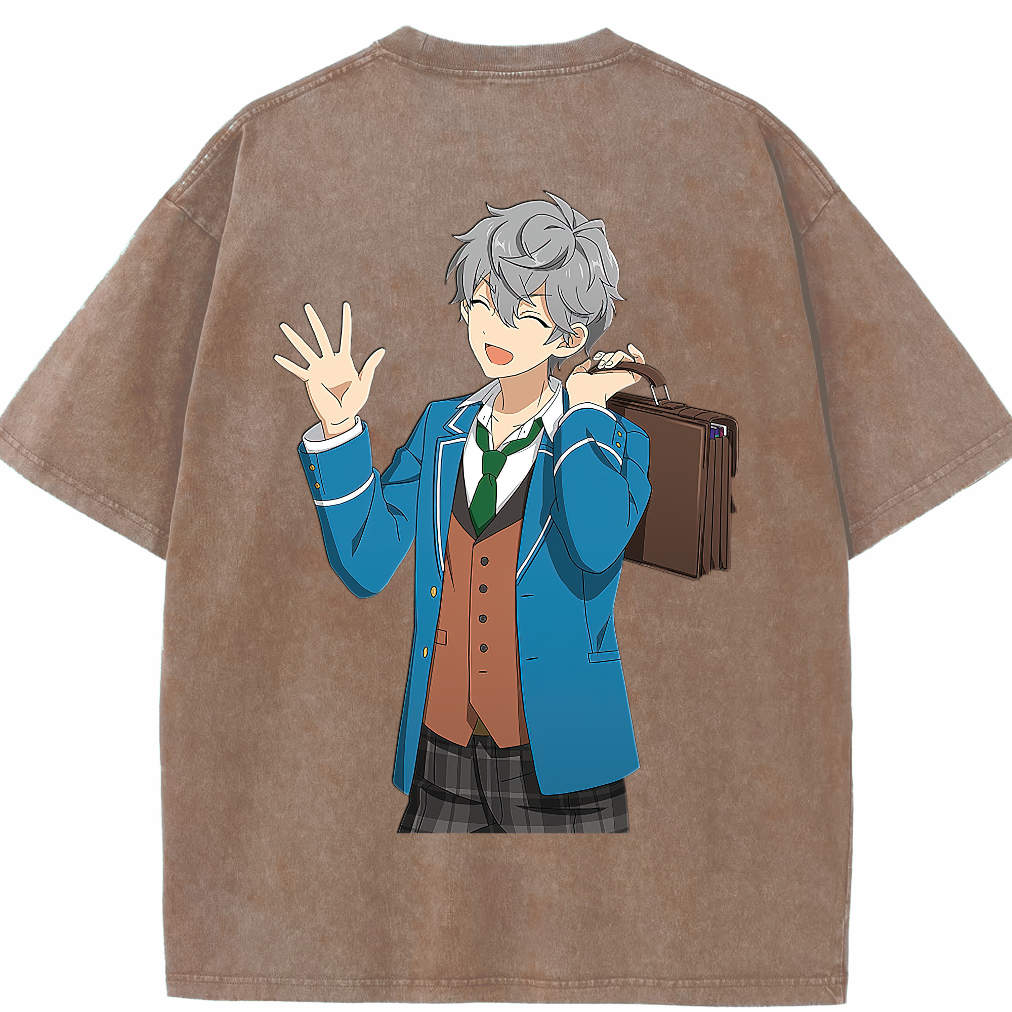 （画像用） あんさんぶるスターズ! Ensemble Stars 綿100% ヴィンテージ風 半袖Tシャツ（背面プリント）