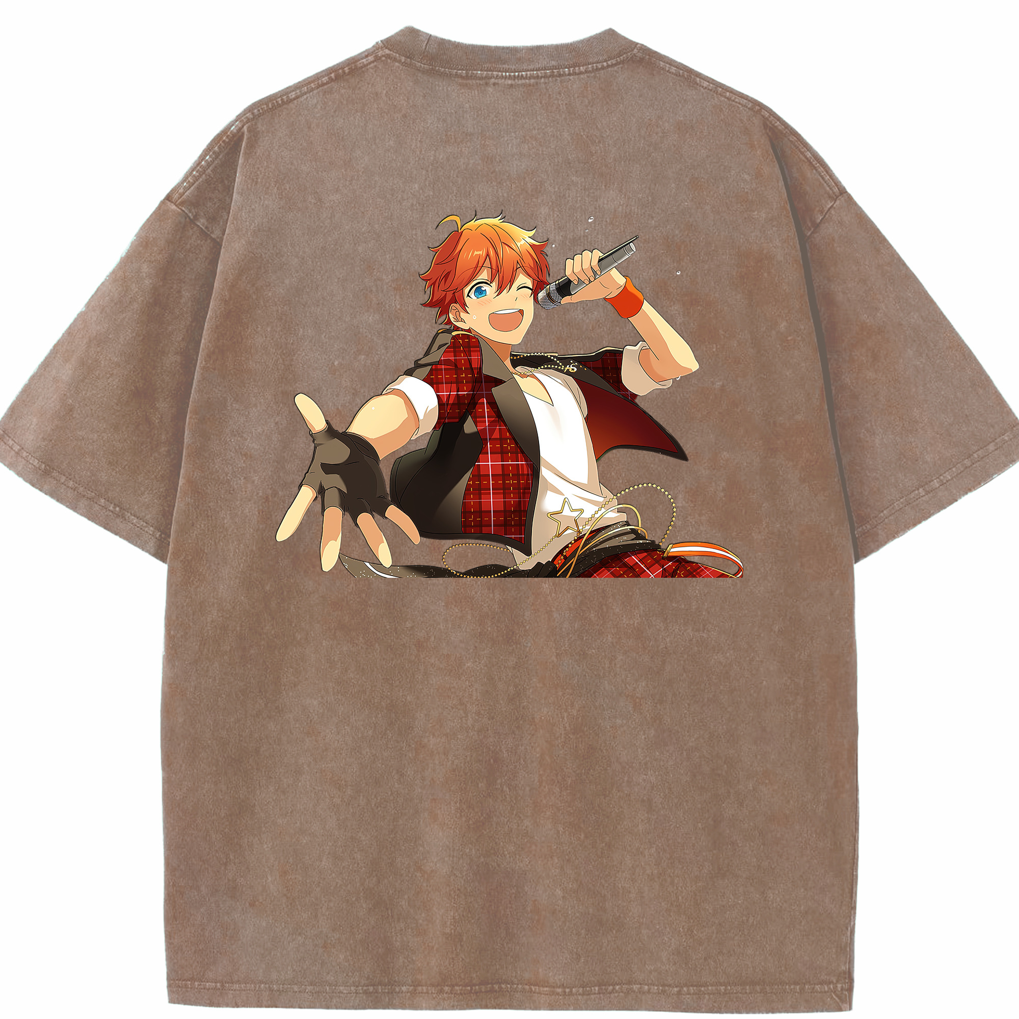 （画像用） あんさんぶるスターズ! Ensemble Stars 綿100% ヴィンテージ風 半袖Tシャツ（背面プリント）