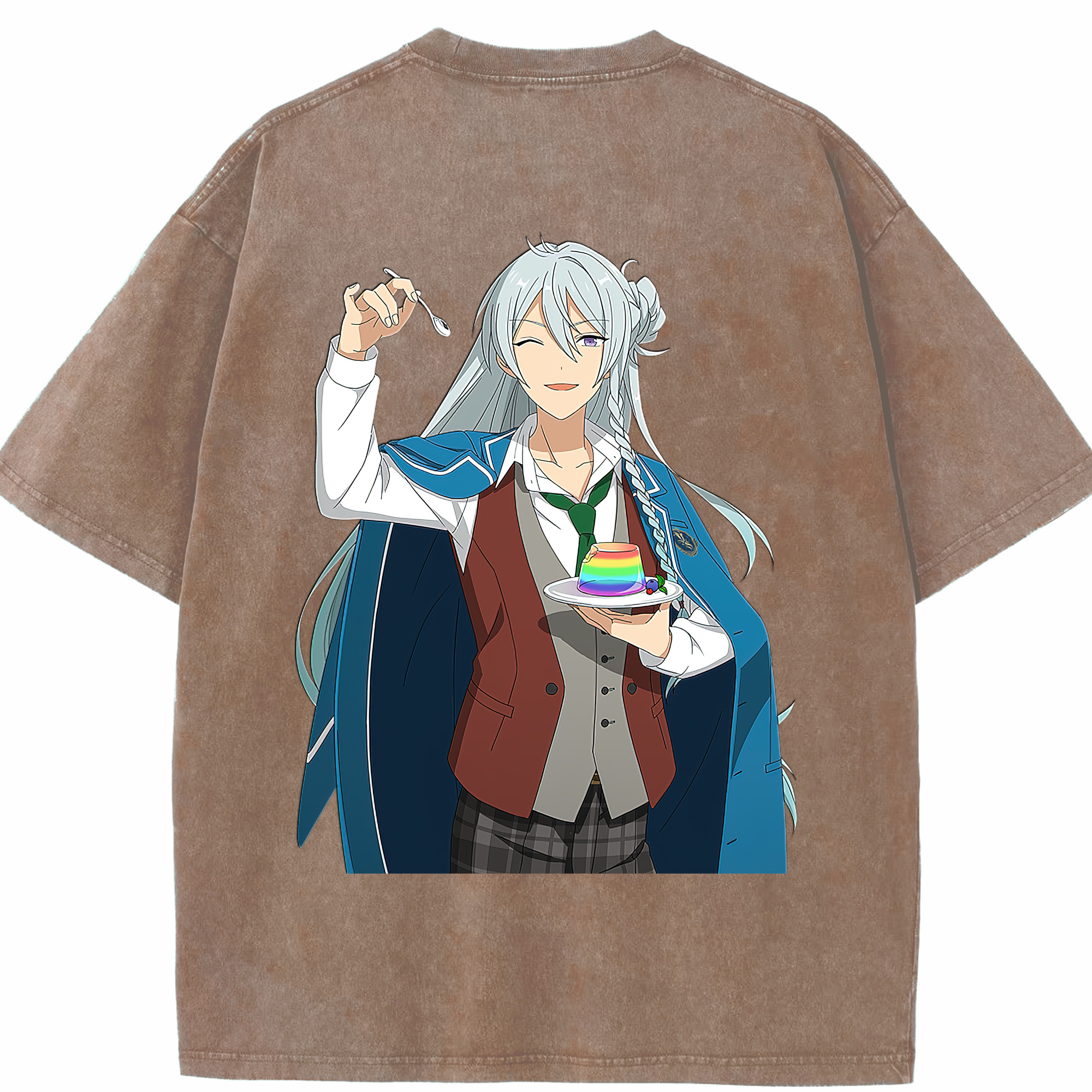 （画像用） あんさんぶるスターズ! Ensemble Stars 綿100% ヴィンテージ風 半袖Tシャツ（背面プリント）