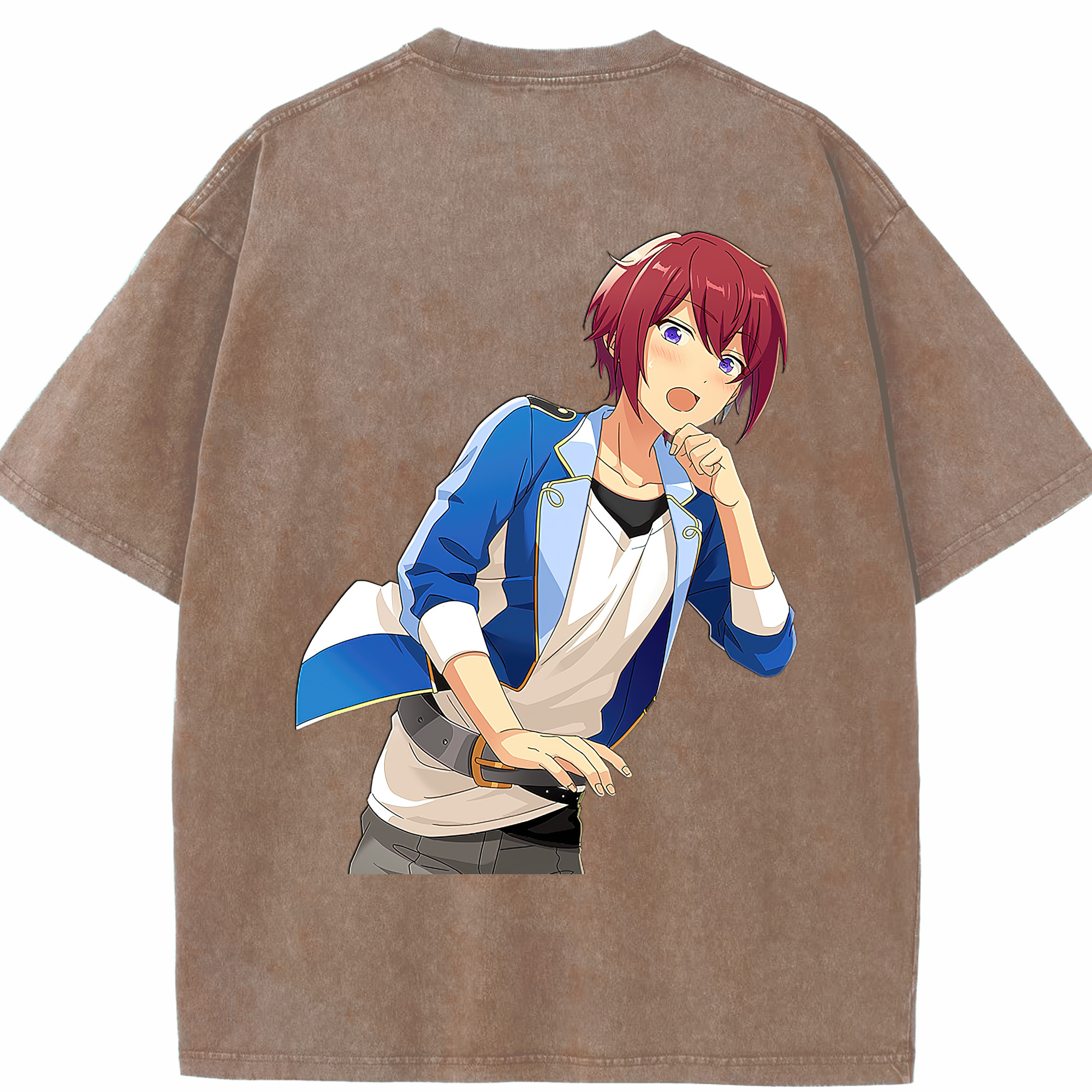 （画像用） あんさんぶるスターズ! Ensemble Stars 綿100% ヴィンテージ風 半袖Tシャツ（背面プリント）