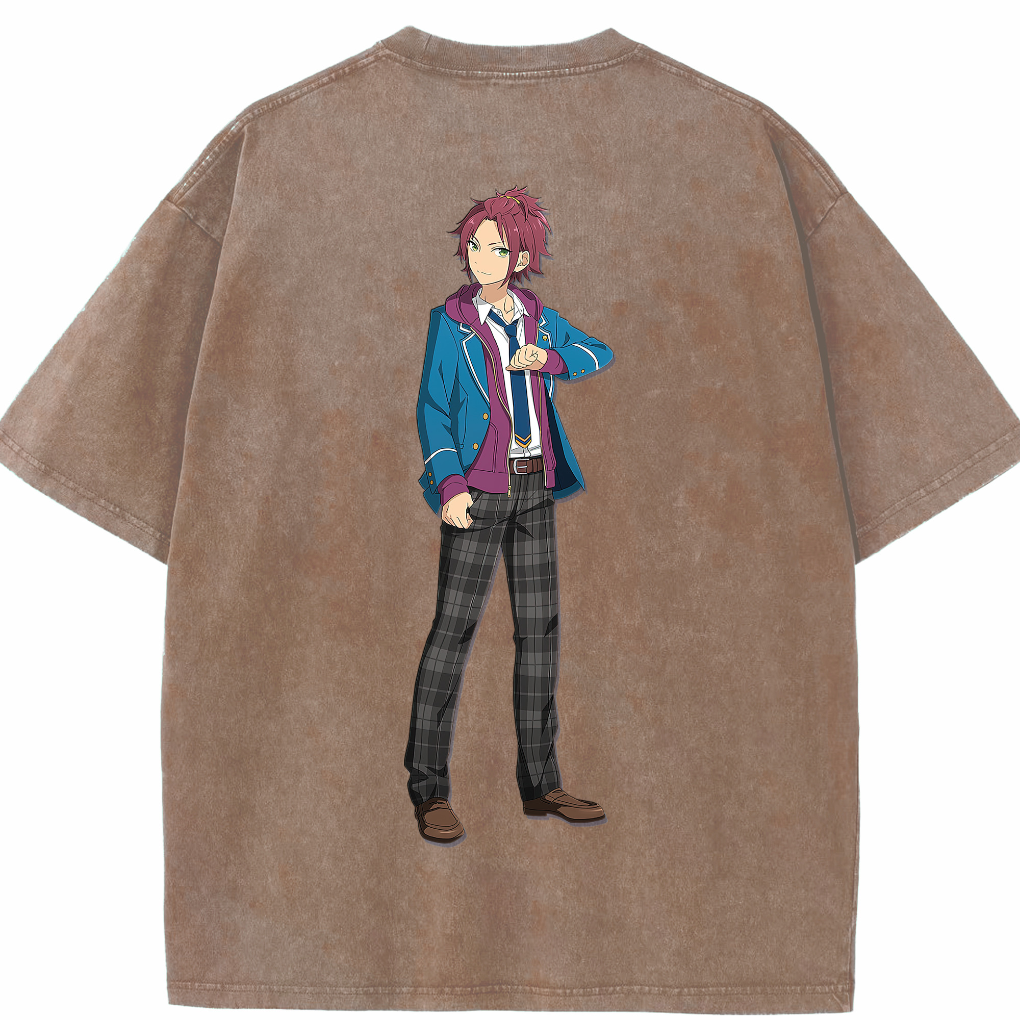 （画像用） あんさんぶるスターズ! Ensemble Stars 綿100% ヴィンテージ風 半袖Tシャツ（背面プリント）