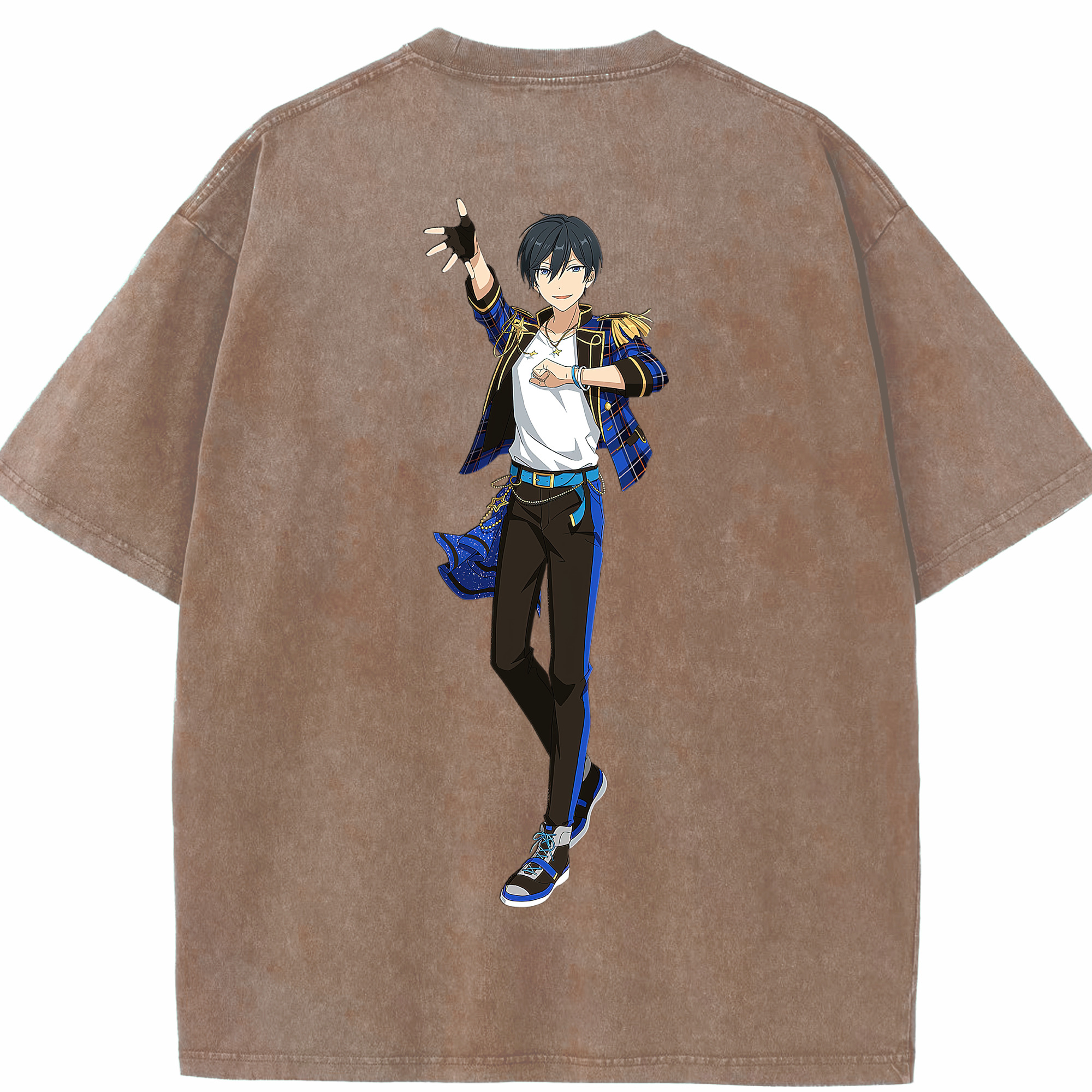 （画像用） あんさんぶるスターズ! Ensemble Stars 綿100% ヴィンテージ風 半袖Tシャツ（背面プリント）