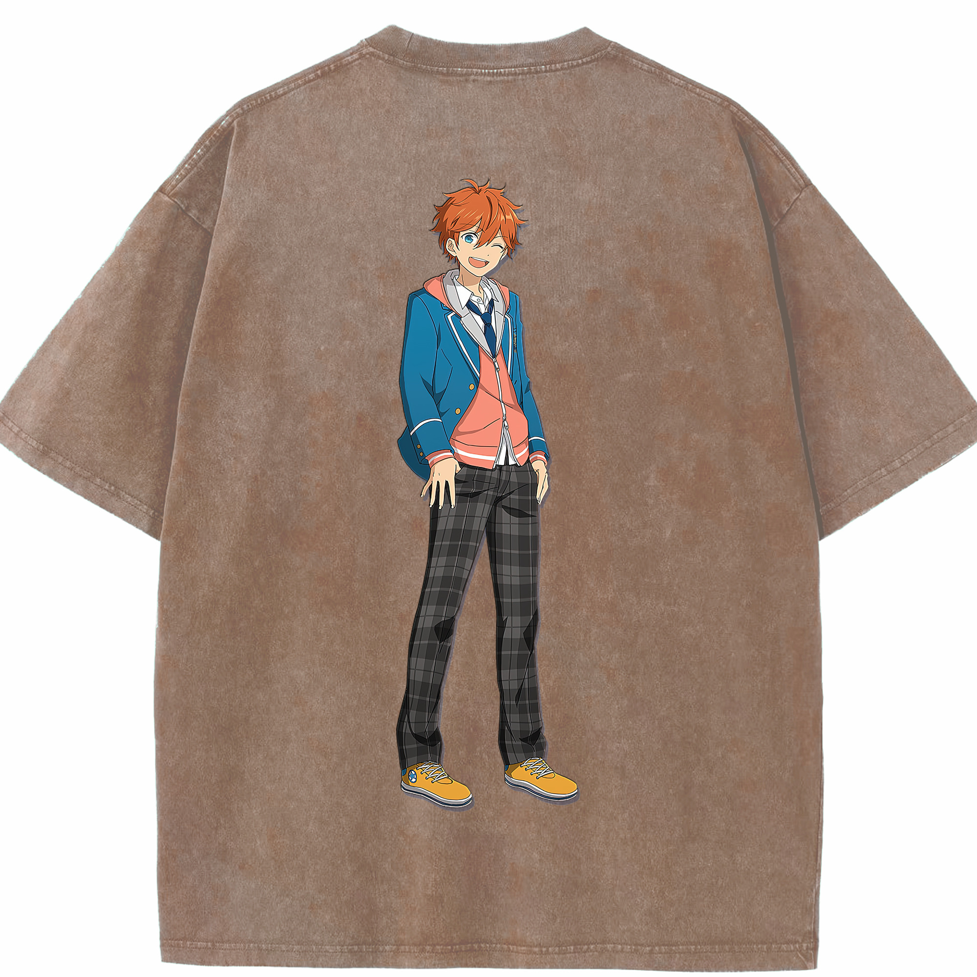 （画像用） あんさんぶるスターズ! Ensemble Stars 綿100% ヴィンテージ風 半袖Tシャツ（背面プリント）