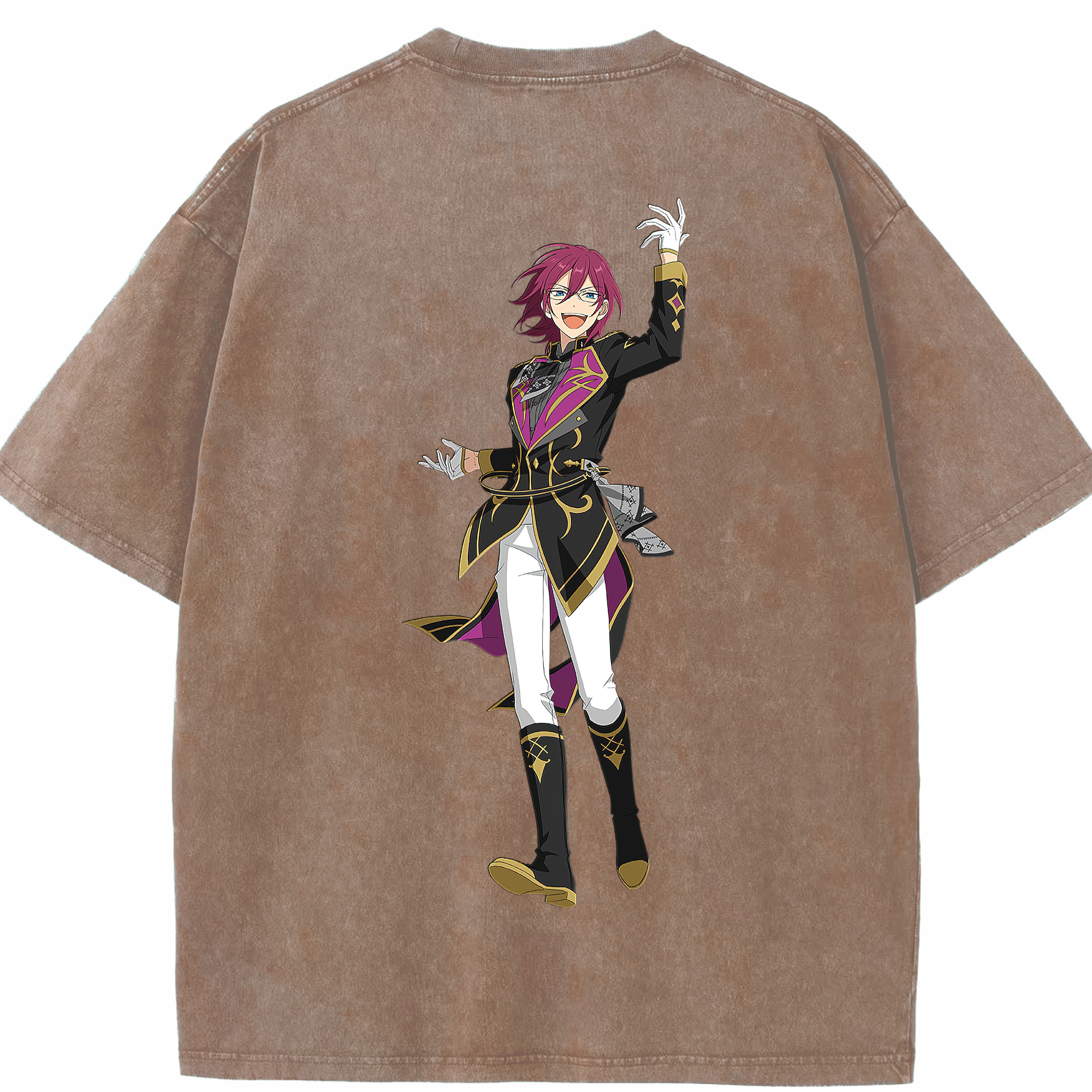 （画像用） あんさんぶるスターズ! Ensemble Stars 綿100% ヴィンテージ風 半袖Tシャツ（背面プリント）