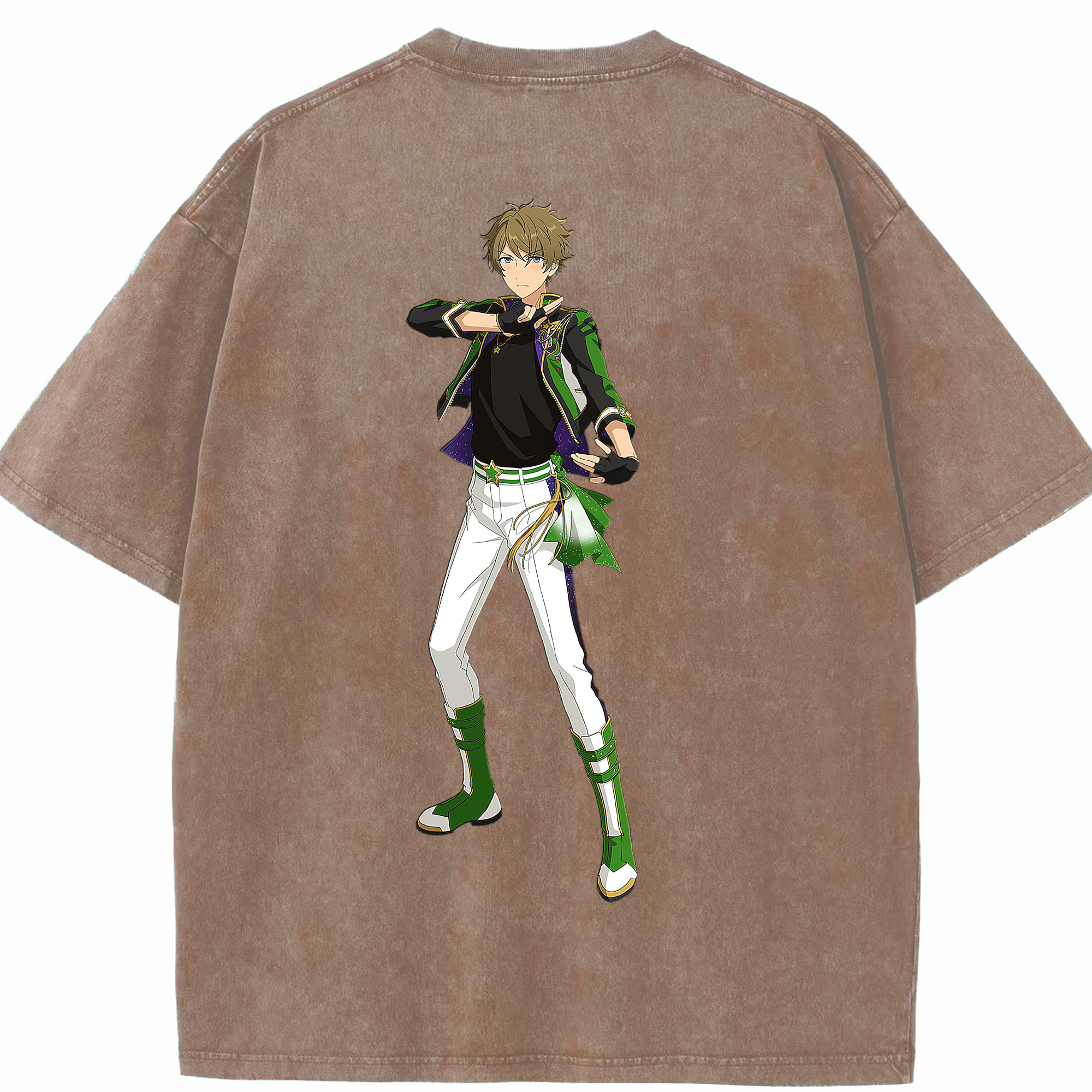 （画像用） あんさんぶるスターズ! Ensemble Stars 綿100% ヴィンテージ風 半袖Tシャツ（背面プリント）