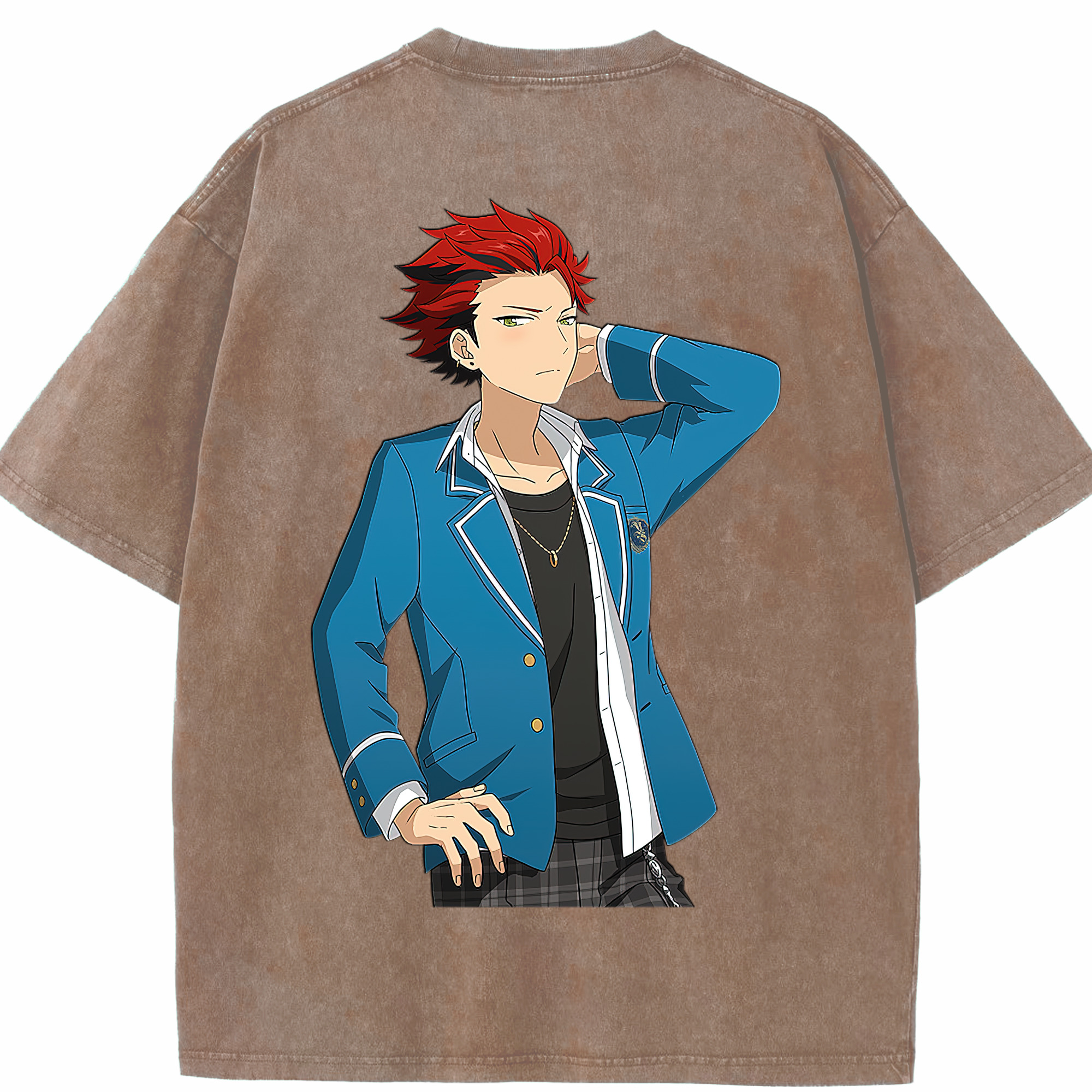 （画像用） あんさんぶるスターズ! Ensemble Stars 綿100% ヴィンテージ風 半袖Tシャツ（背面プリント）
