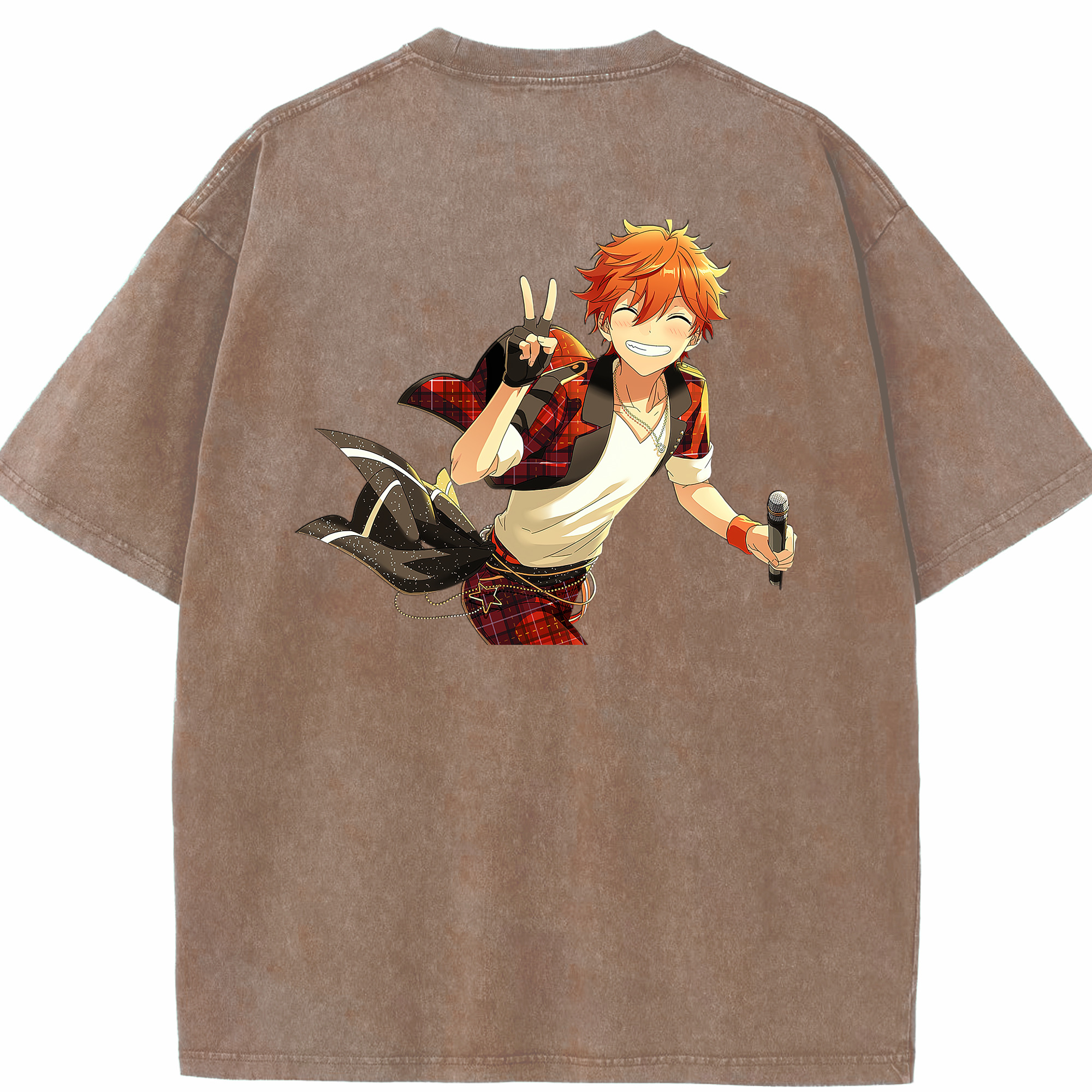 （画像用） あんさんぶるスターズ! Ensemble Stars 綿100% ヴィンテージ風 半袖Tシャツ（背面プリント）