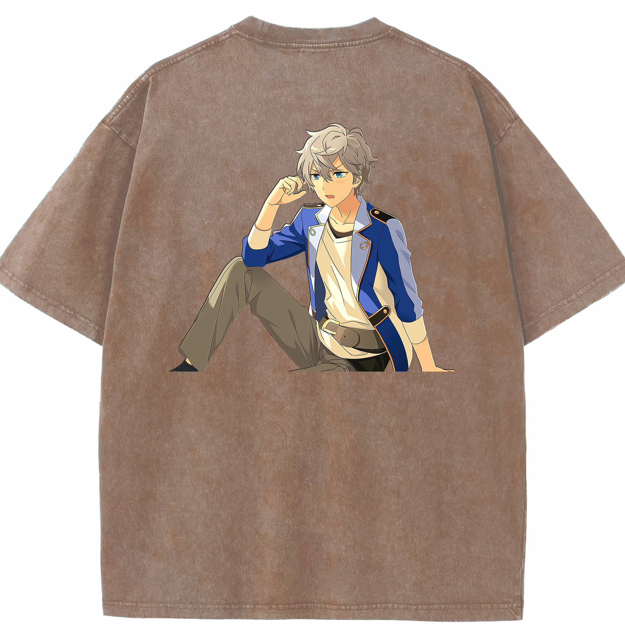 （画像用） あんさんぶるスターズ! Ensemble Stars 綿100% ヴィンテージ風 半袖Tシャツ（背面プリント）