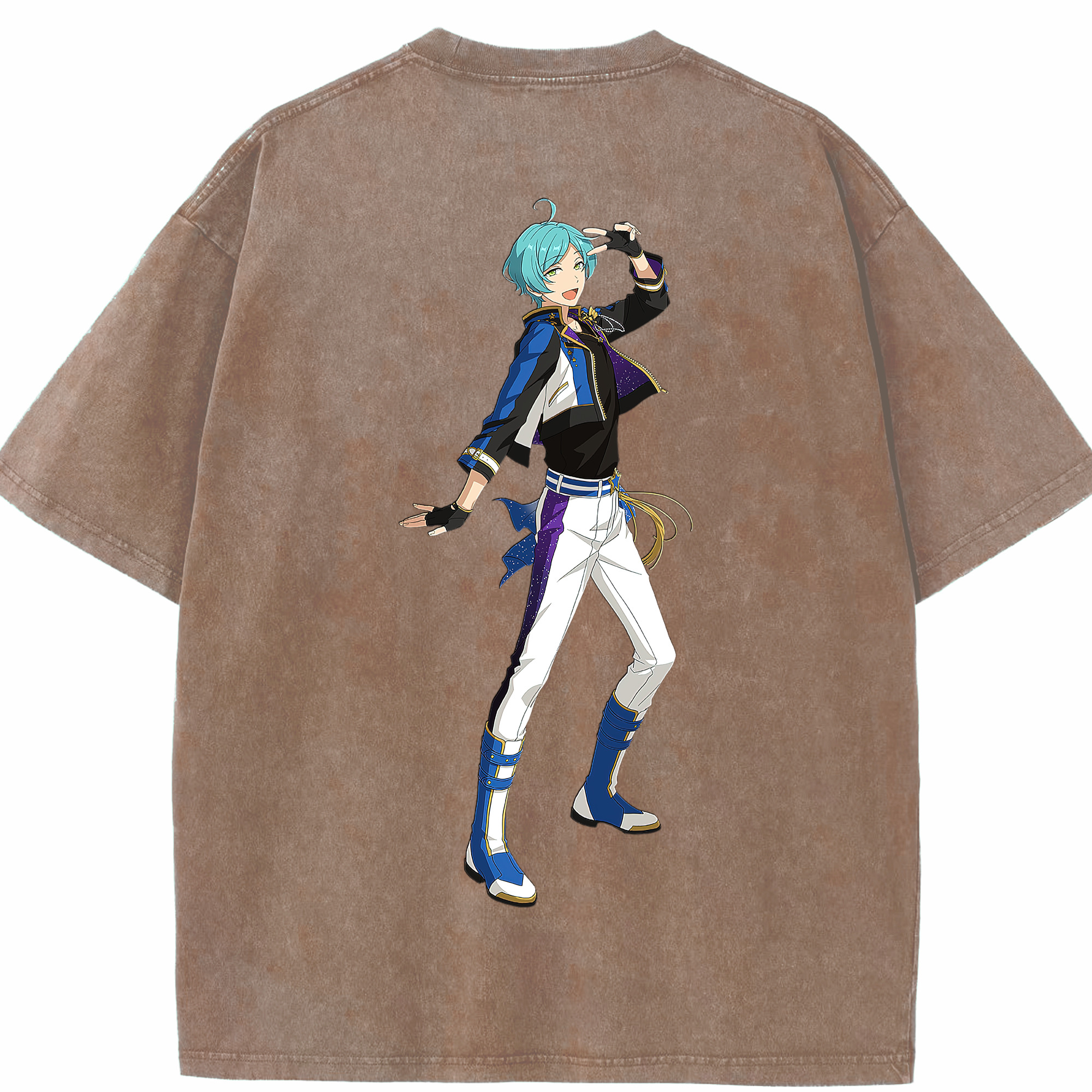 （画像用） あんさんぶるスターズ! Ensemble Stars 綿100% ヴィンテージ風 半袖Tシャツ（背面プリント）