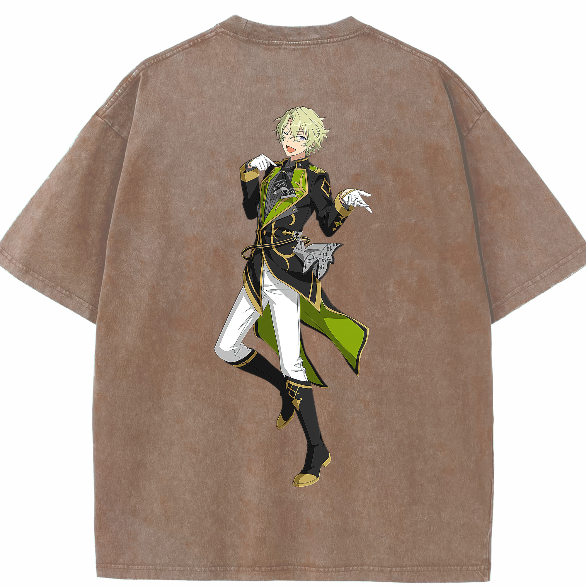 （画像用） あんさんぶるスターズ! Ensemble Stars 綿100% ヴィンテージ風 半袖Tシャツ（背面プリント）